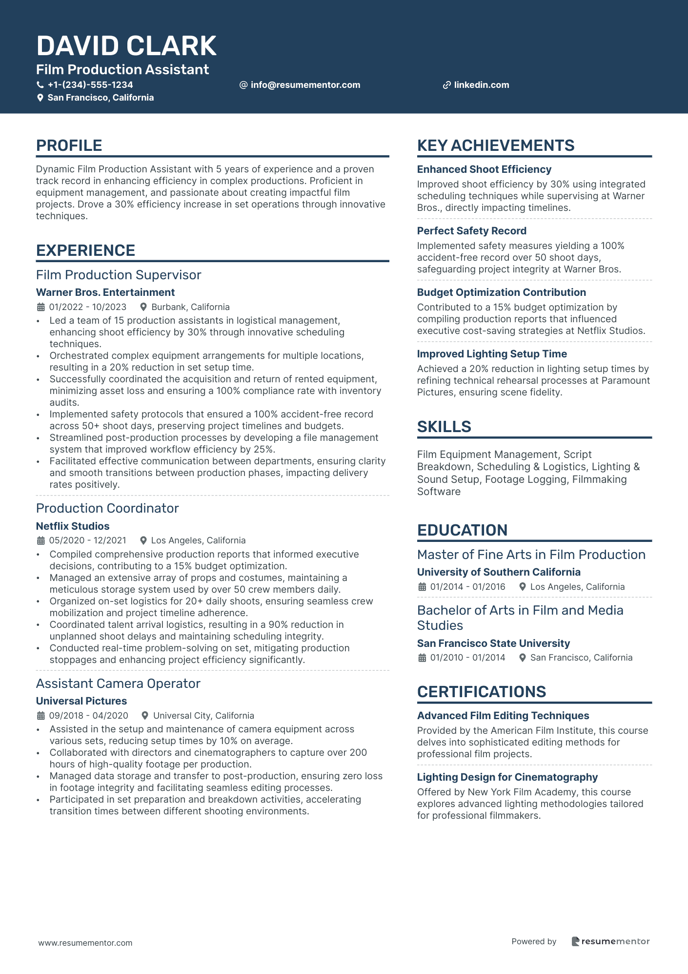 Film Production Assistant
