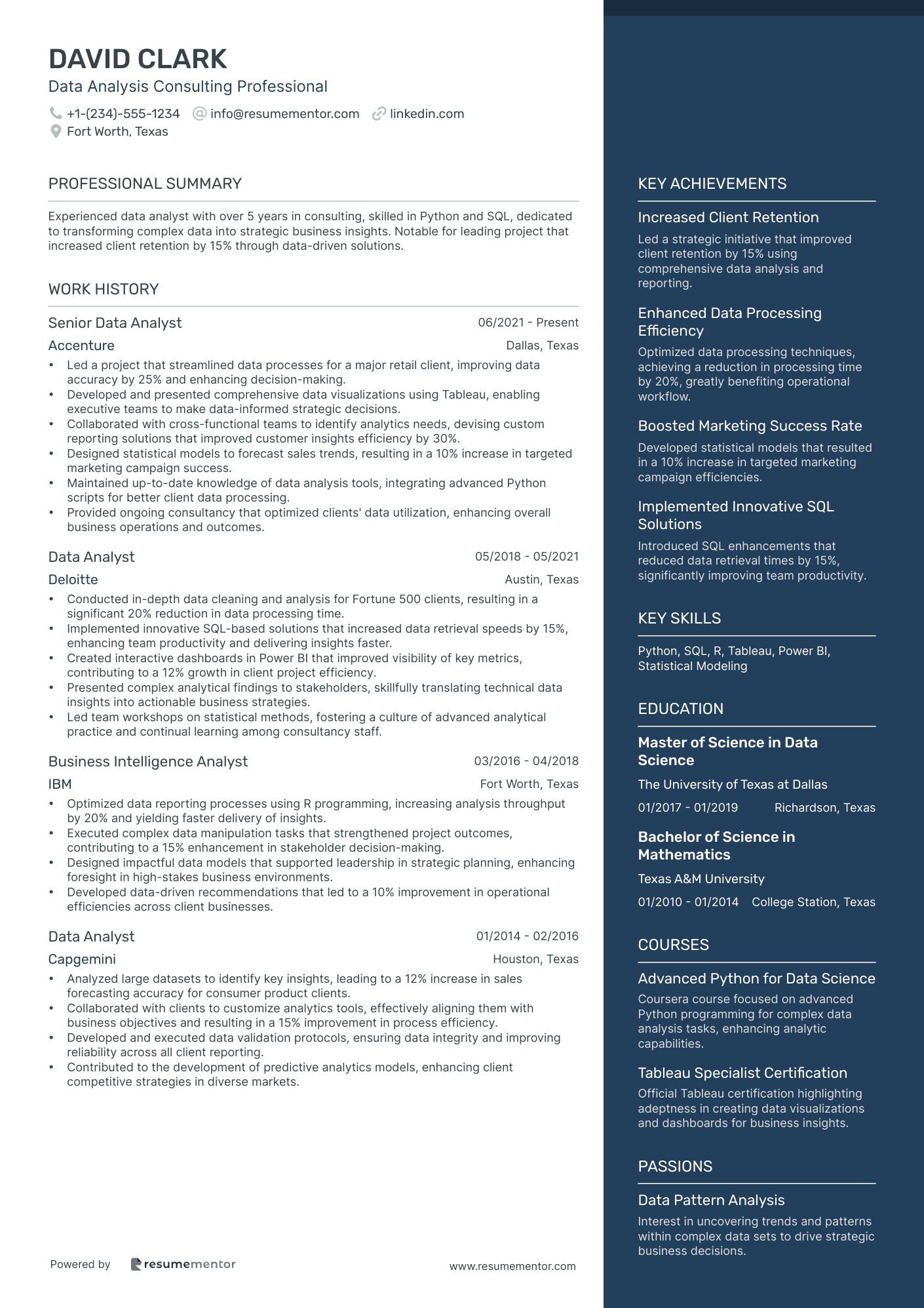 Data Analysis Consulting Professional