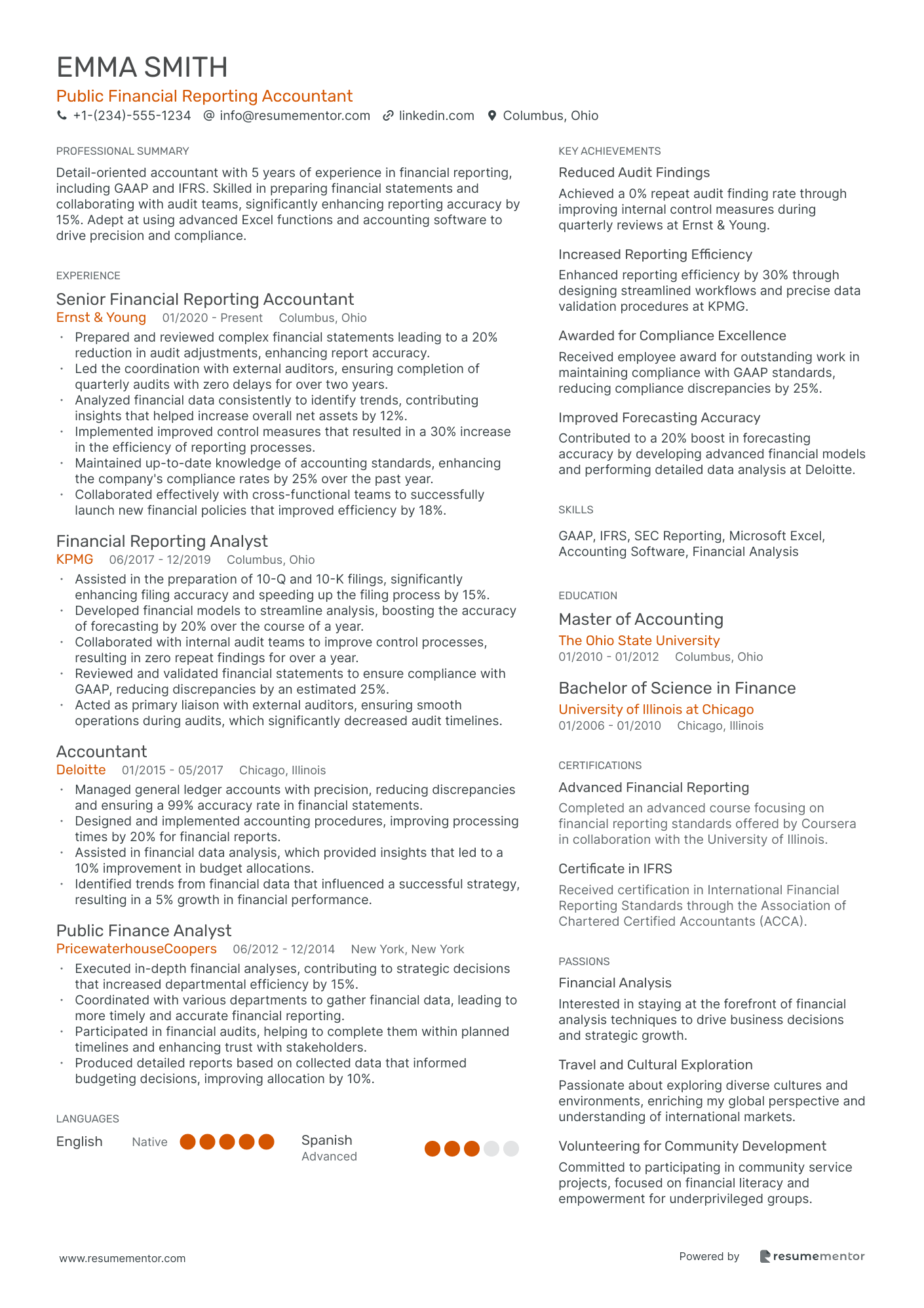 Public Financial Reporting Accountant