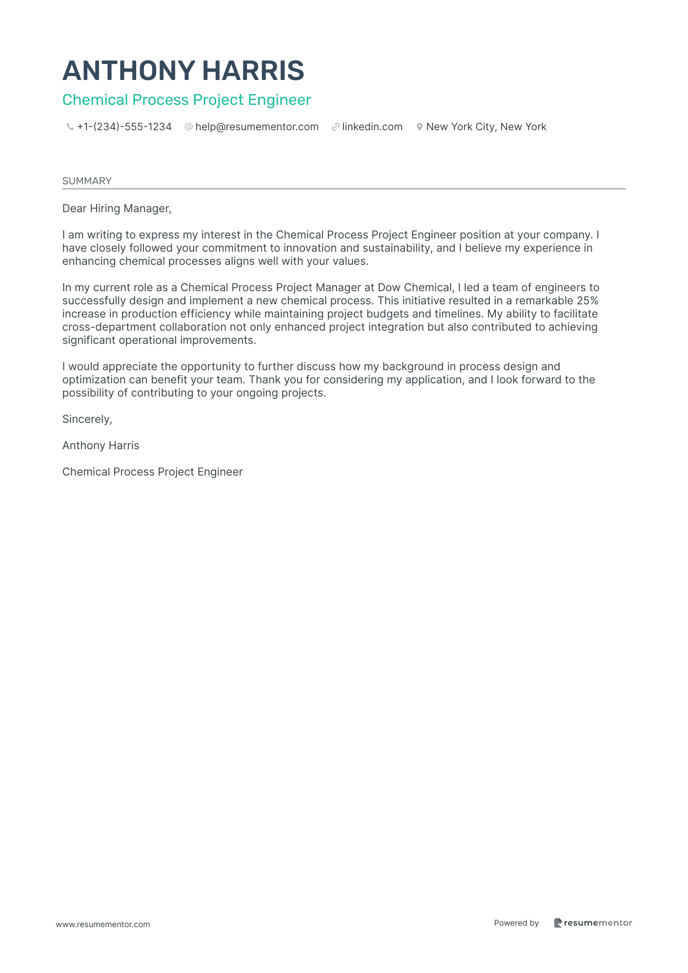 Chemical Process Project Engineer
