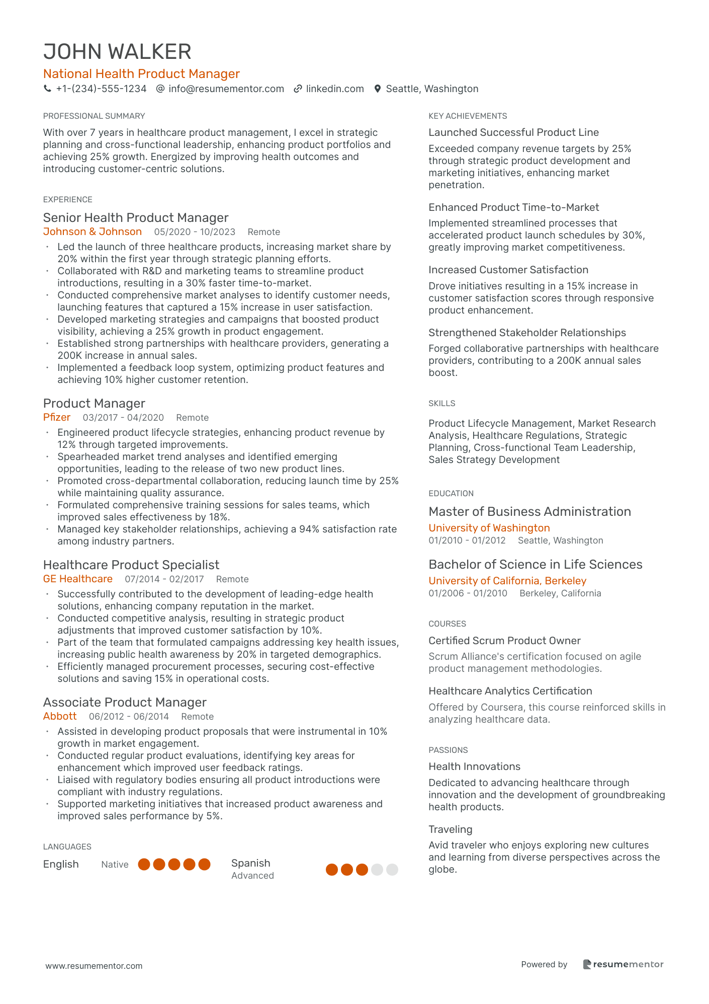 National Health Product Manager