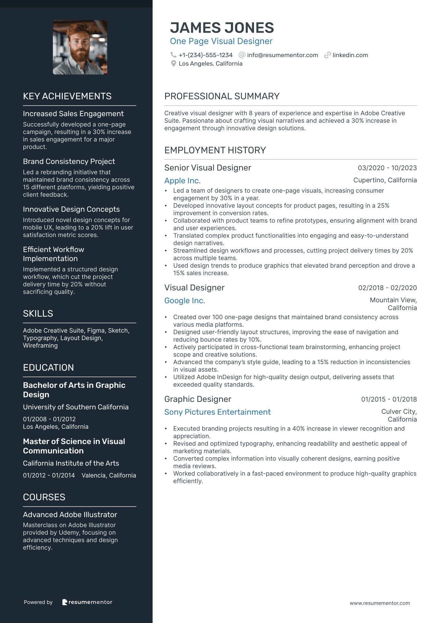 One Page Visual Designer