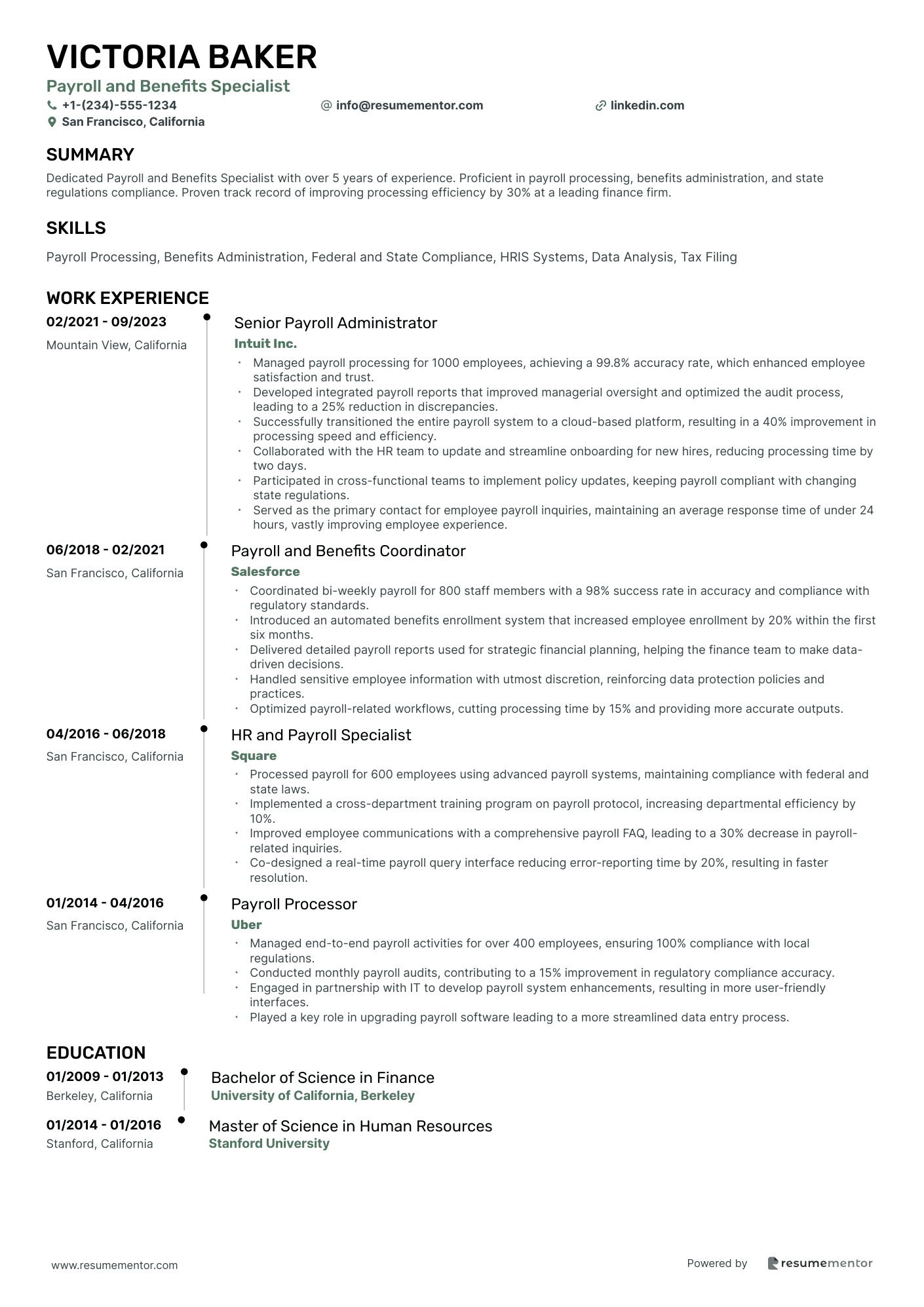 Payroll and Benefits Specialist