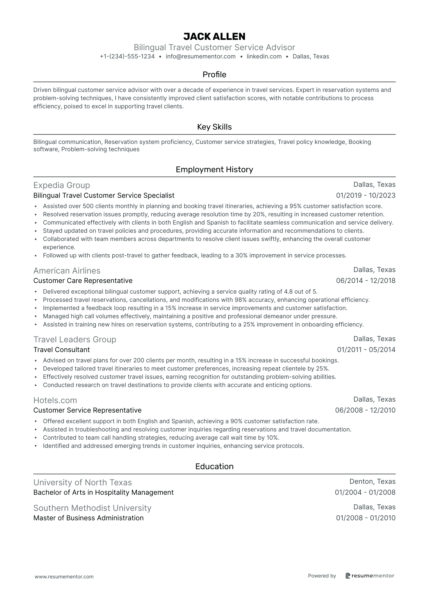 Bilingual Travel Customer Service Advisor