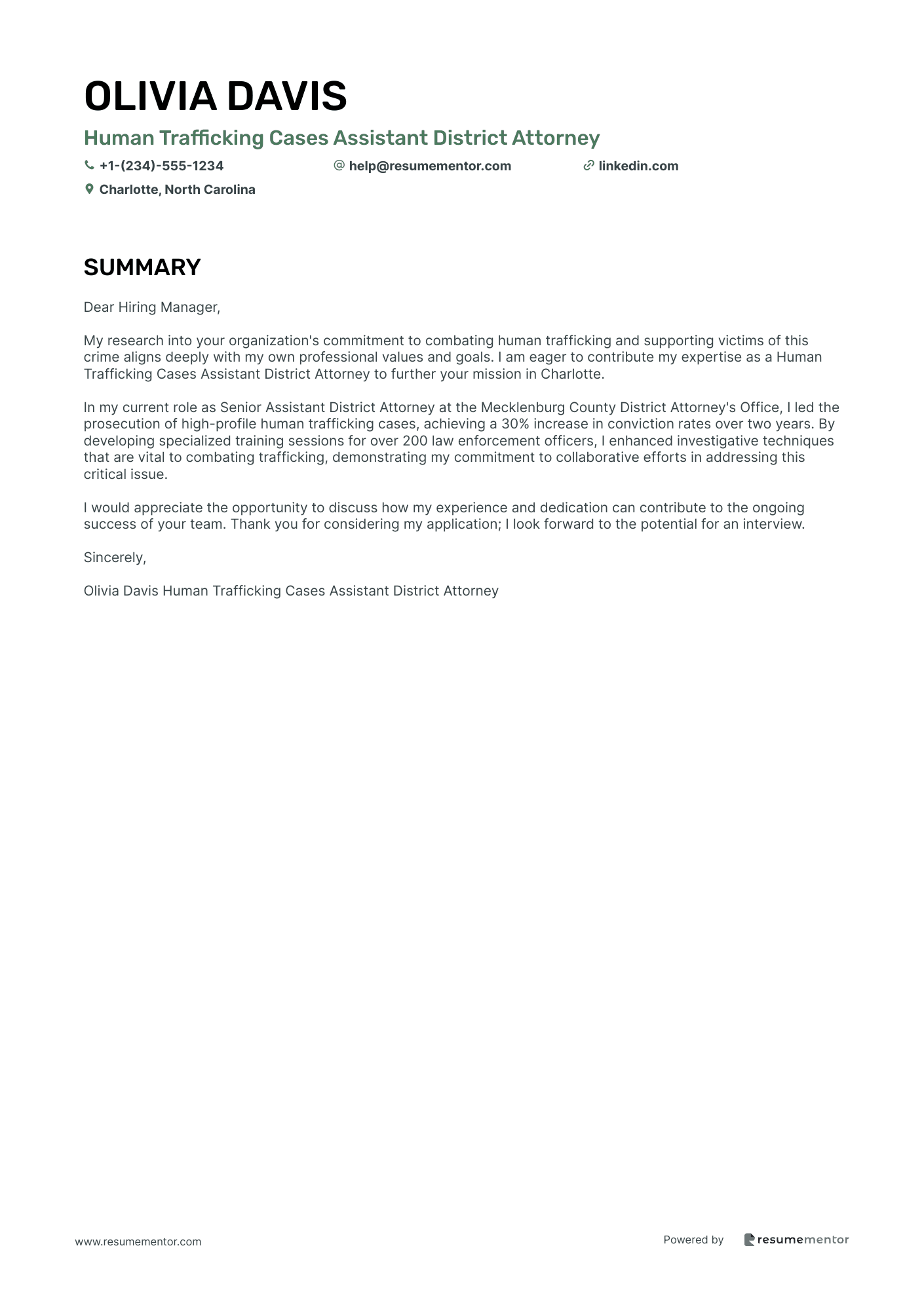 Human Trafficking Cases Assistant District Attorney