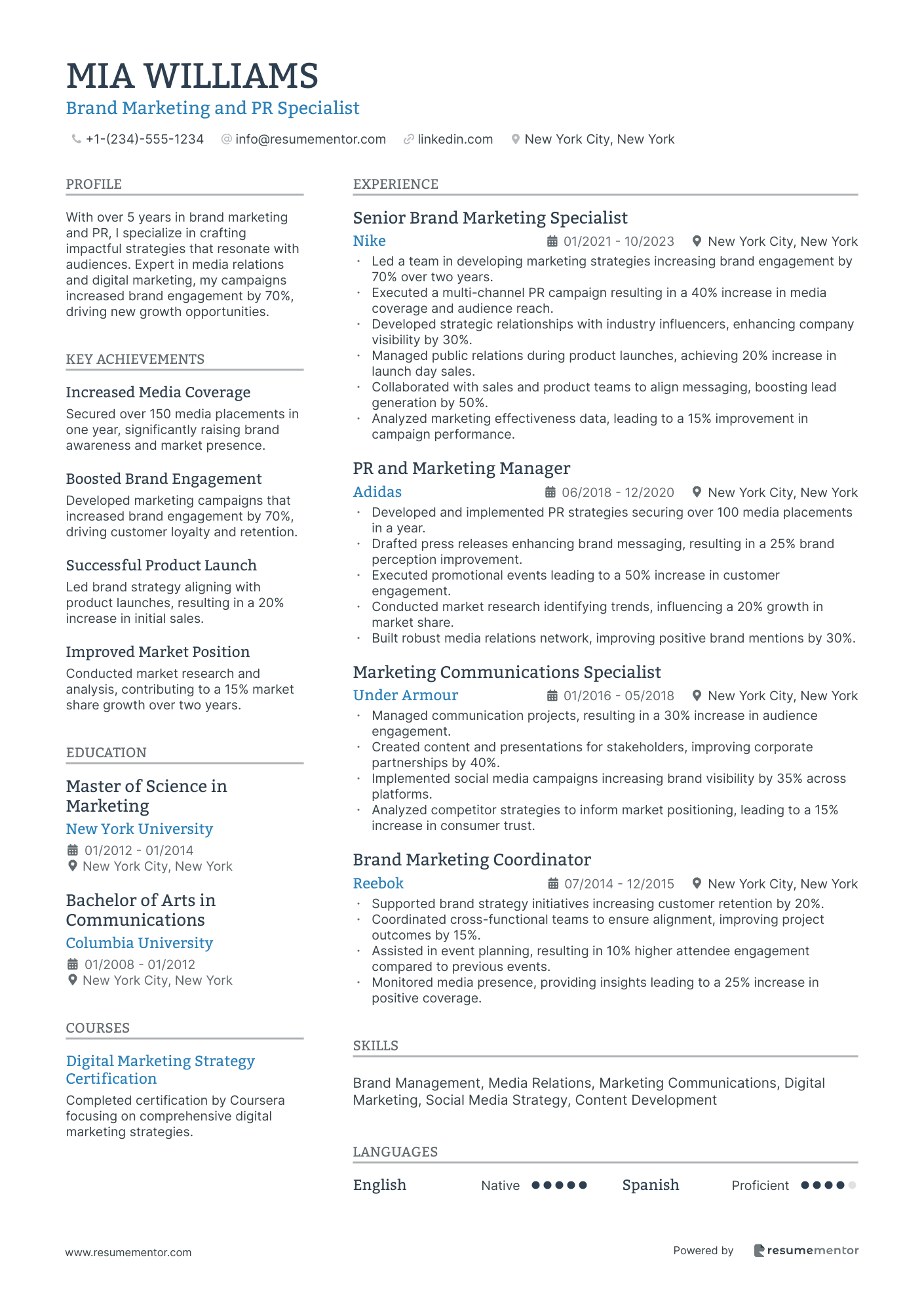 Brand Marketing and PR Specialist