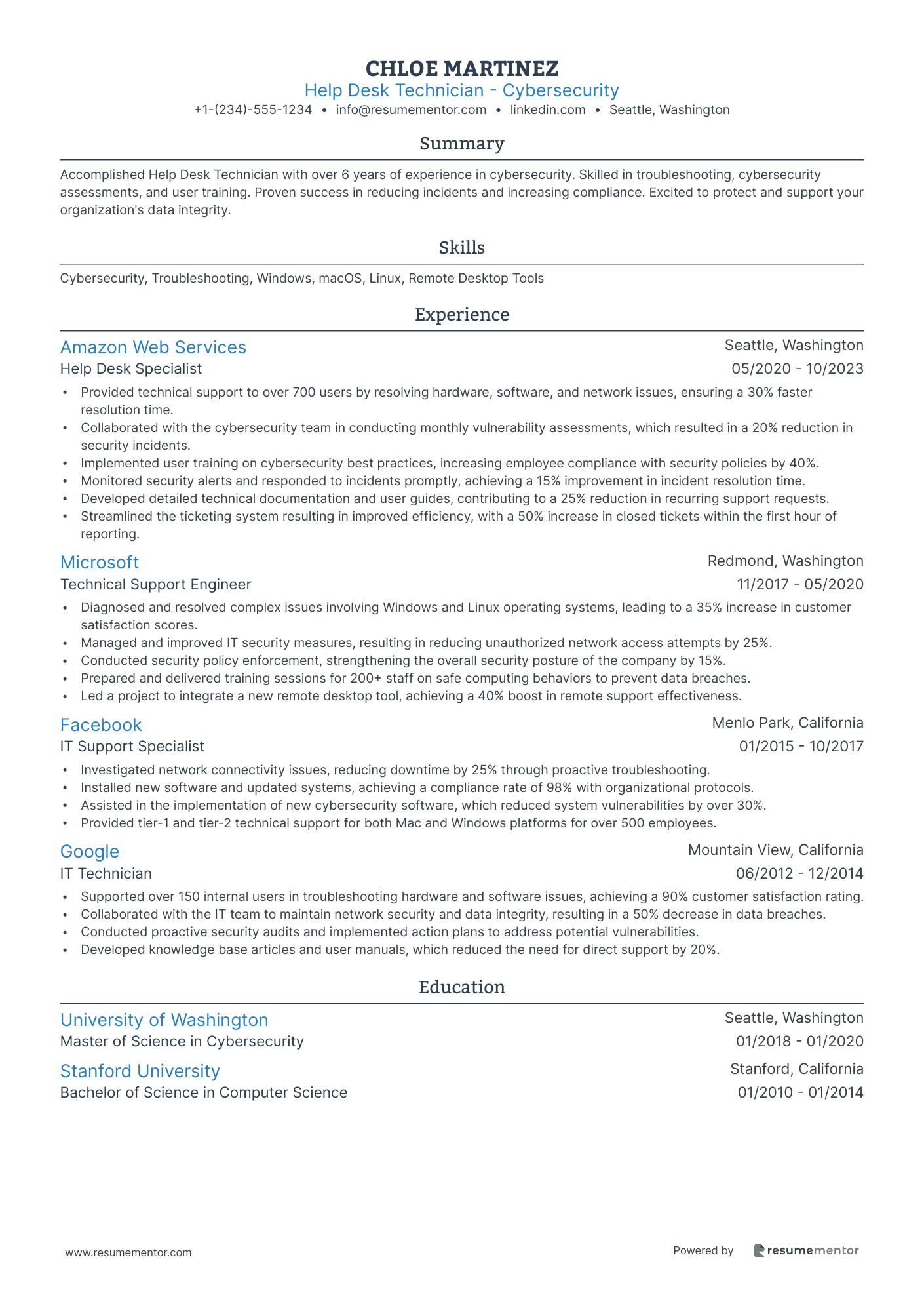 Help Desk Technician   Cybersecurity