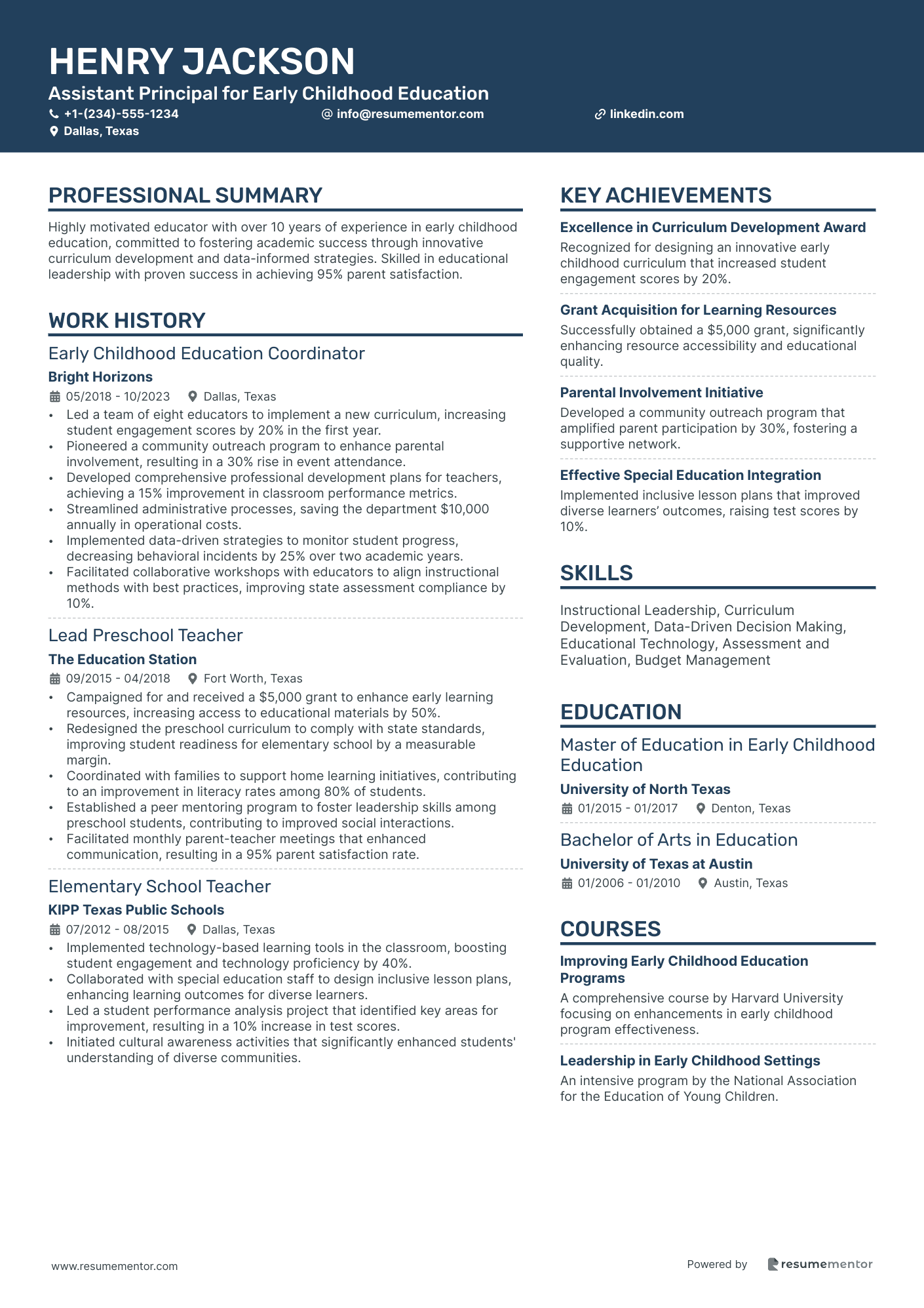 Assistant Principal for Early Childhood Education