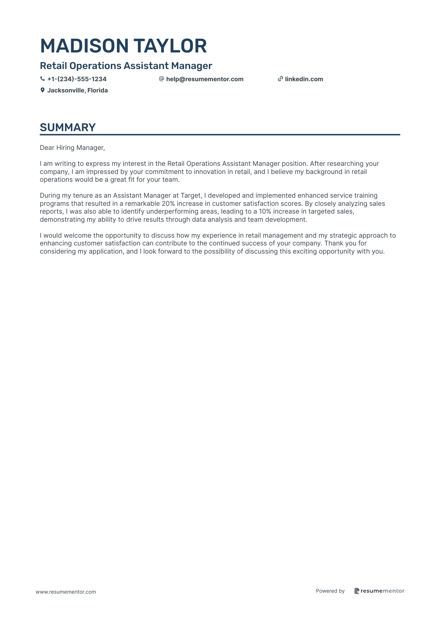 Retail Operations Assistant Manager