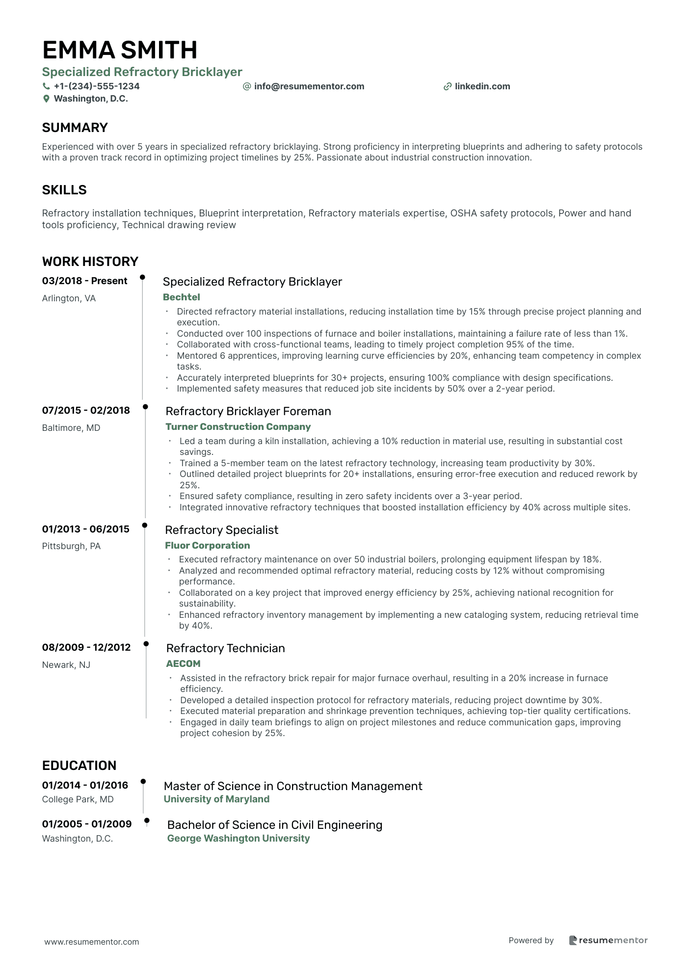 Specialized Refractory Bricklayer