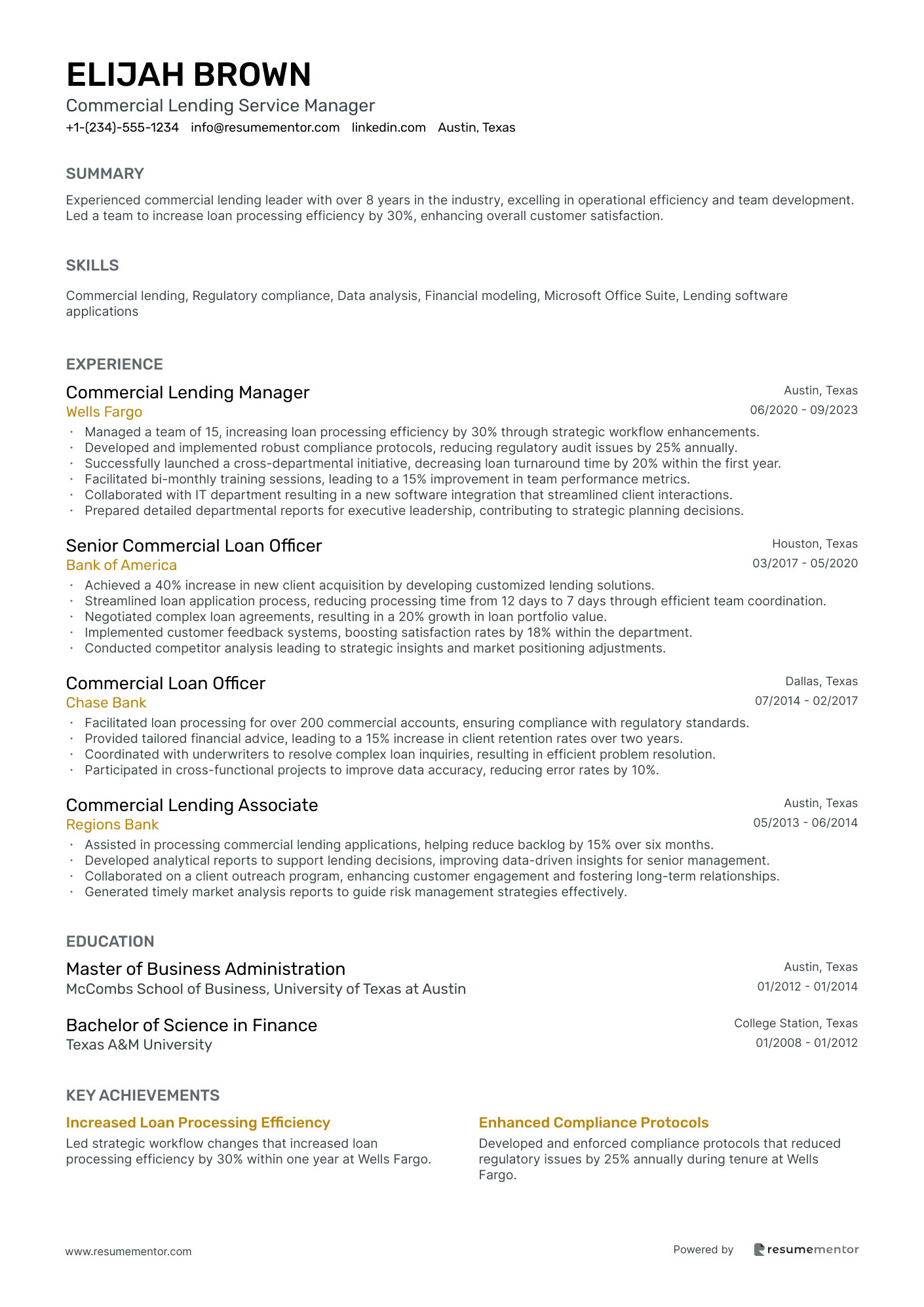 Commercial Lending Service Manager