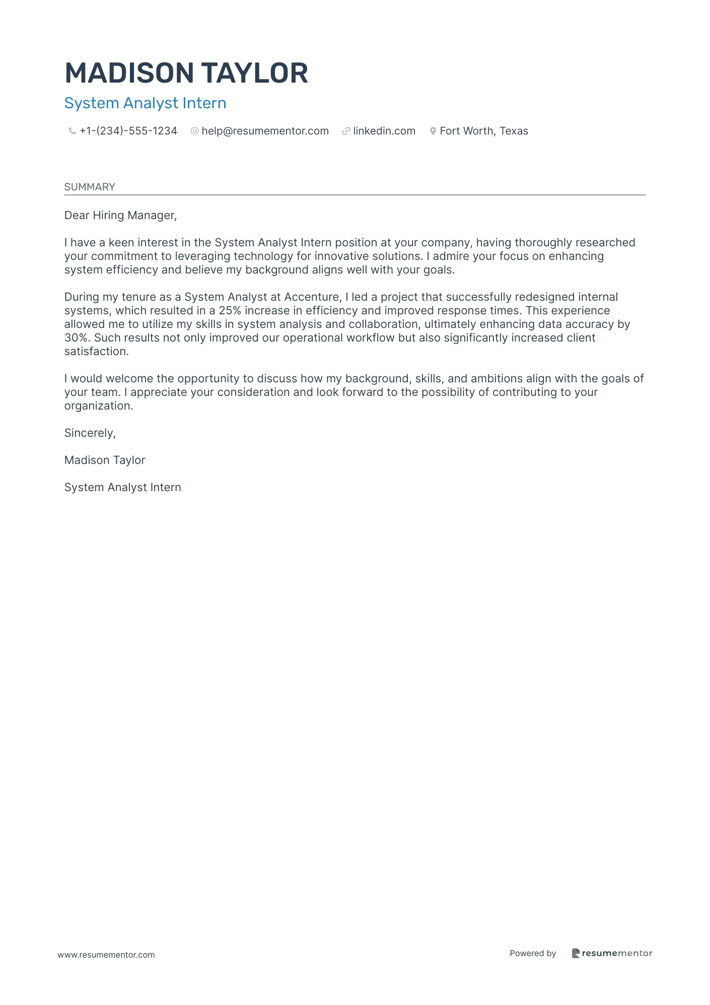 System Analyst Intern