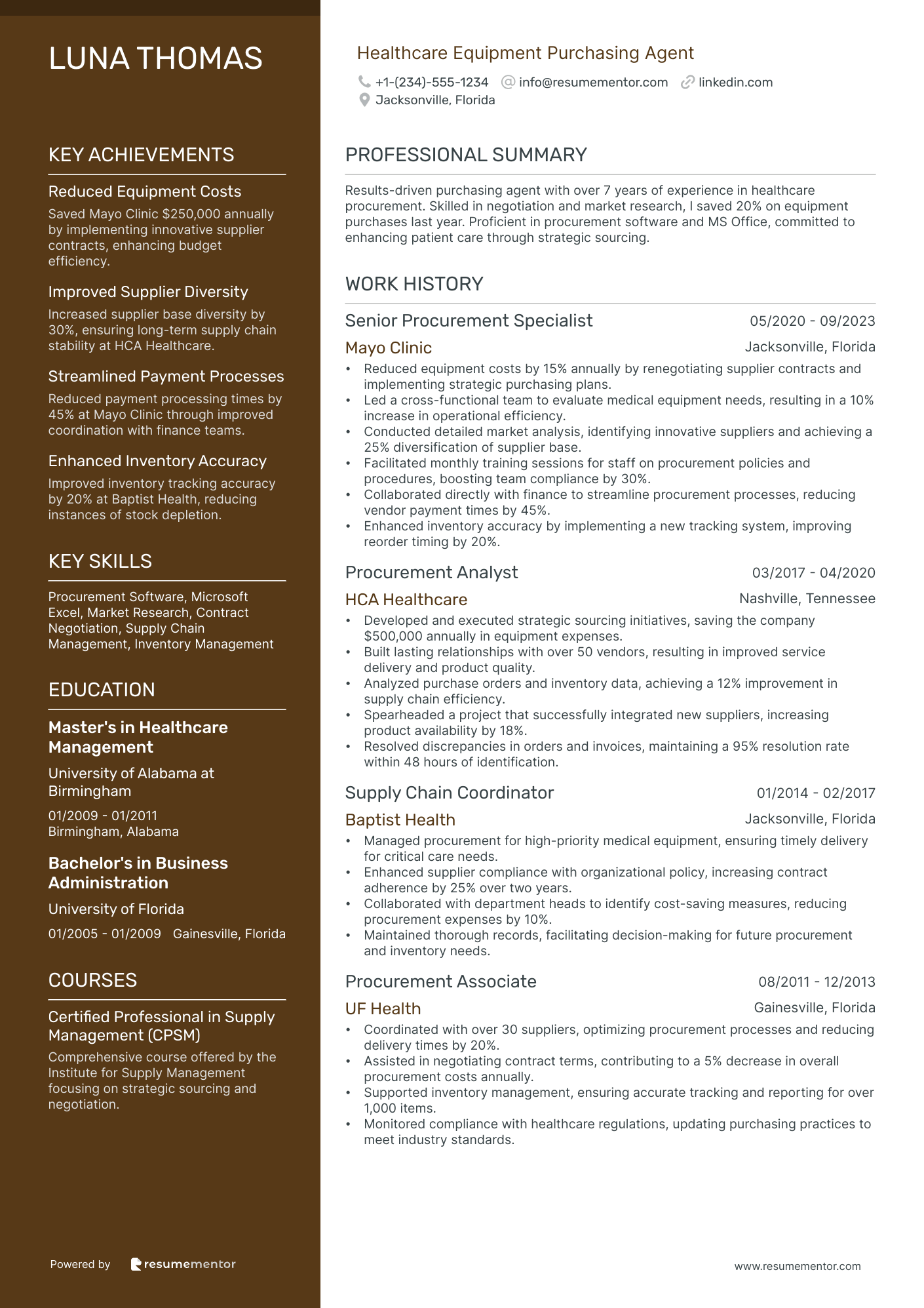 Healthcare Equipment Purchasing Agent