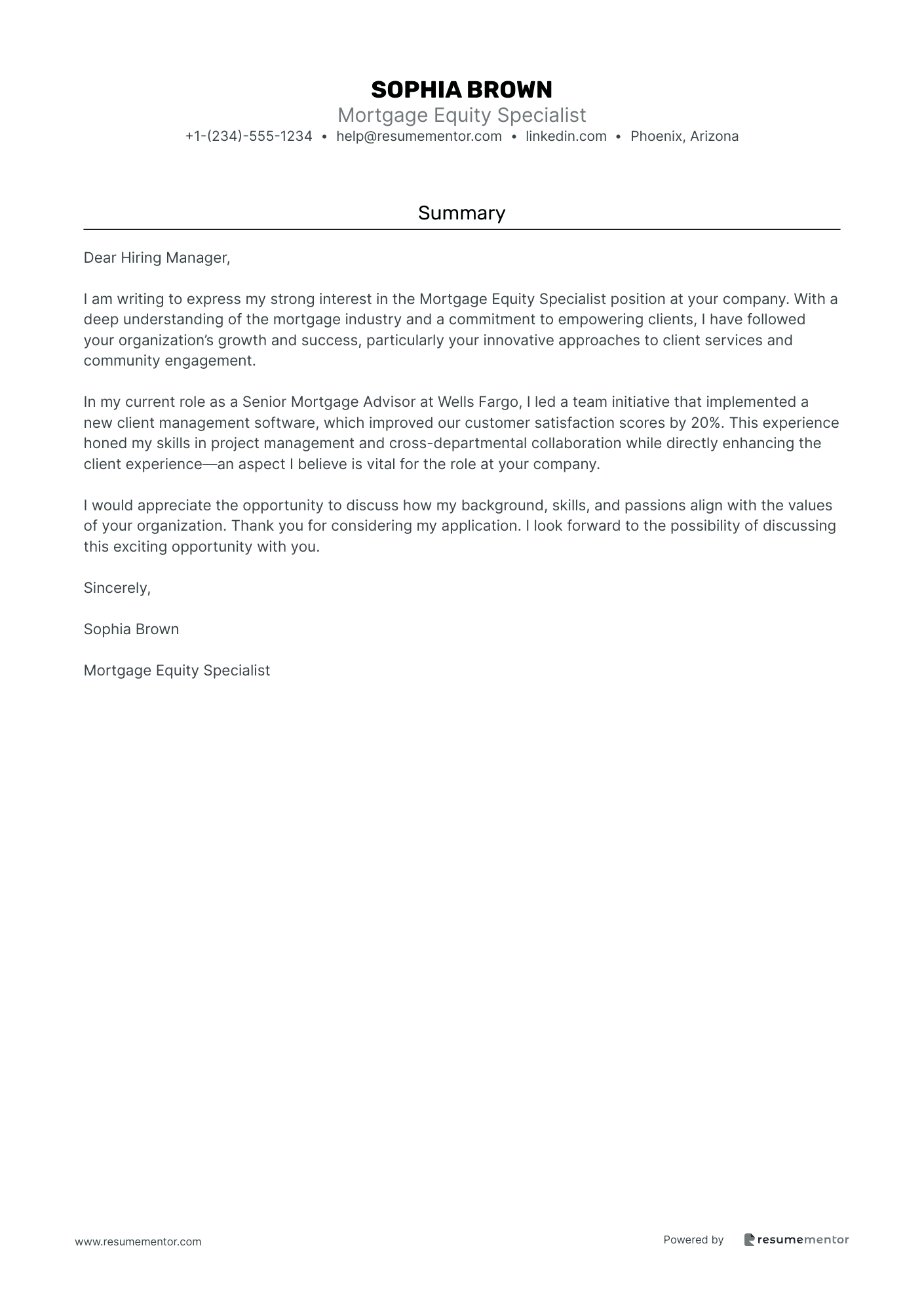 Mortgage Equity Specialist
