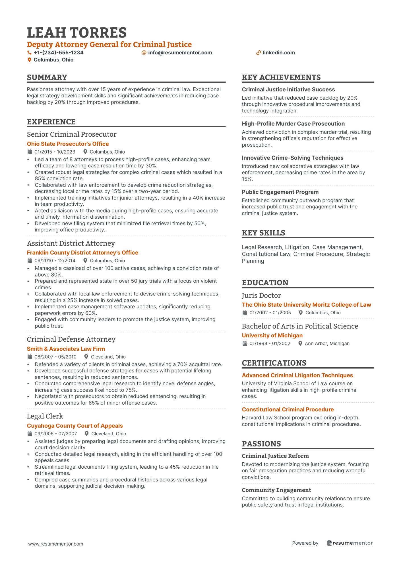 Deputy Attorney General for Criminal Justice