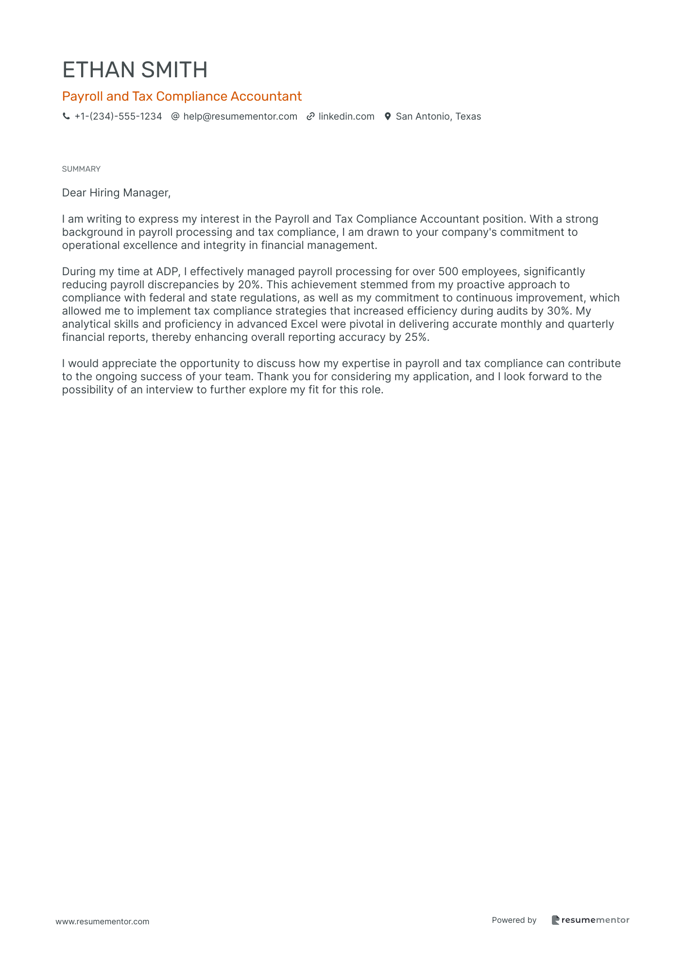 Payroll and Tax Compliance Accountant