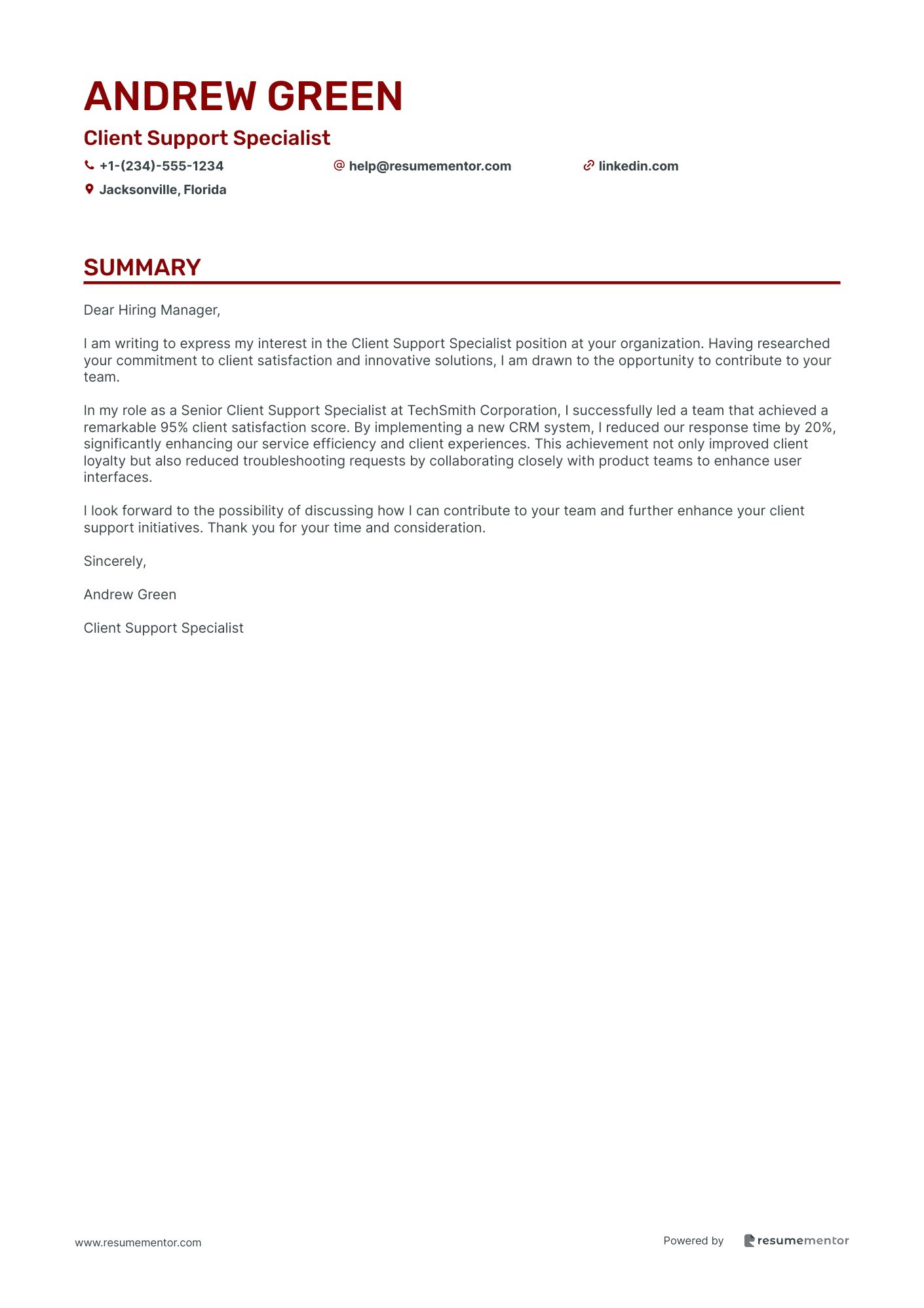 Client Support Specialist