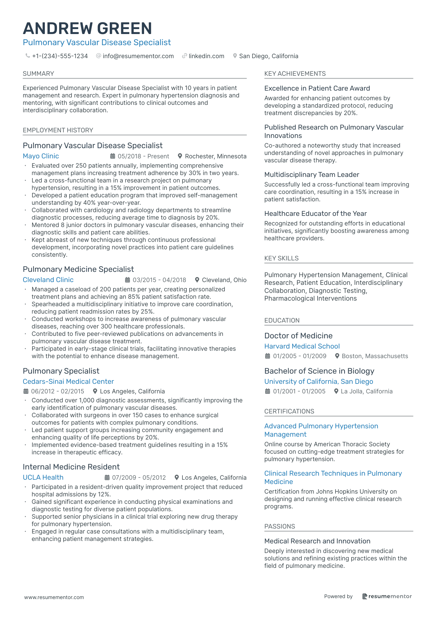 Pulmonary Vascular Disease Specialist