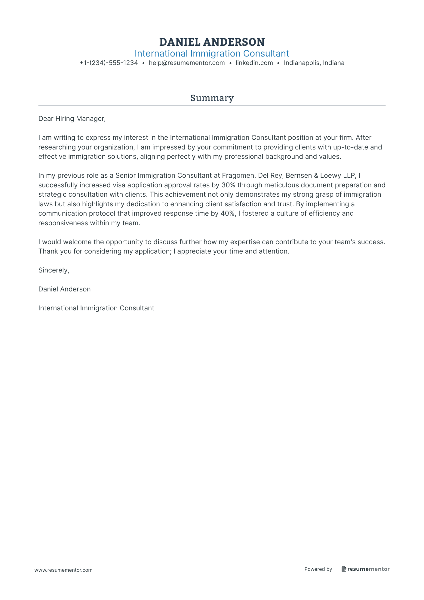 International Immigration Consultant