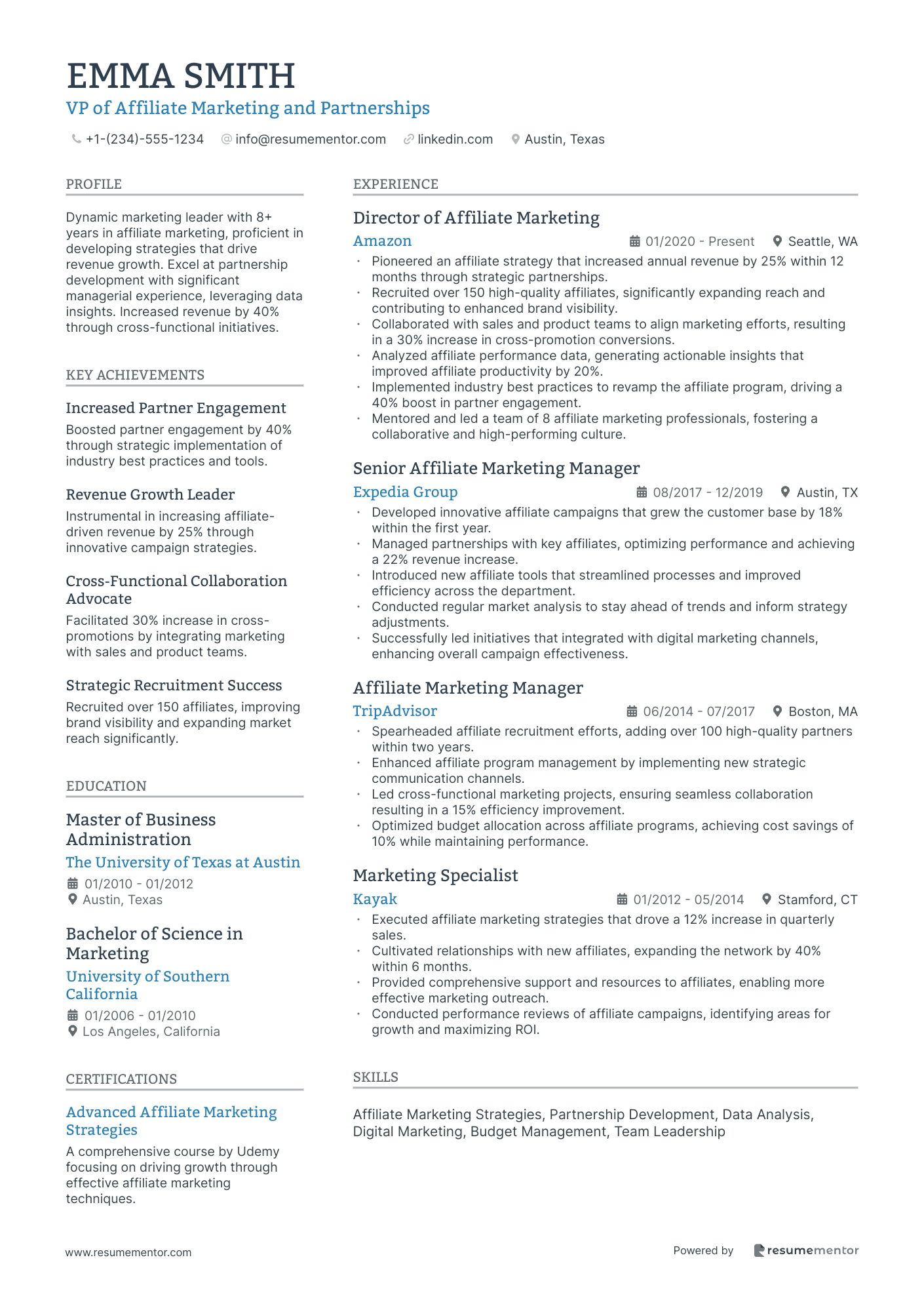 VP of Affiliate Marketing and Partnerships