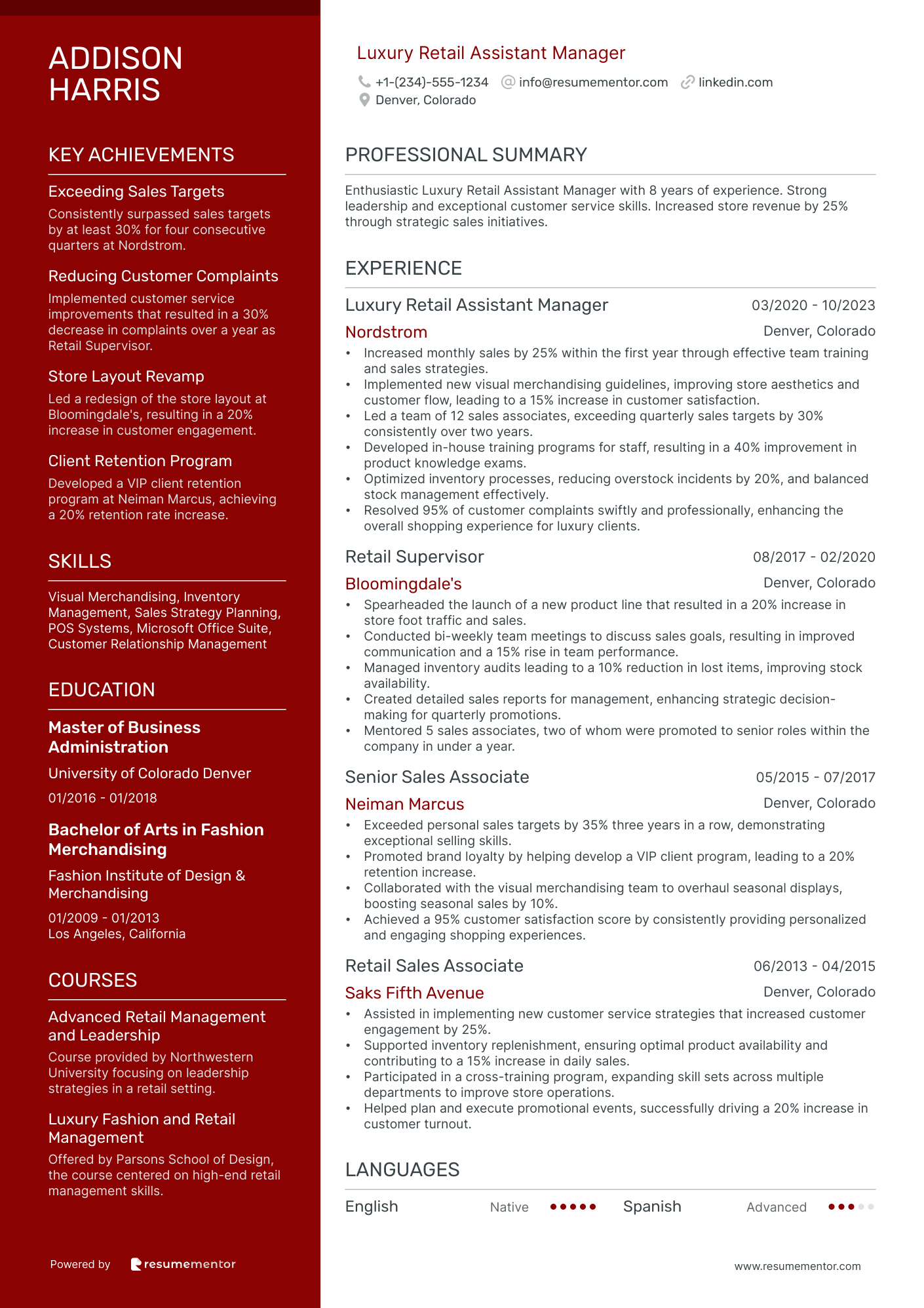 Luxury Retail Assistant Manager