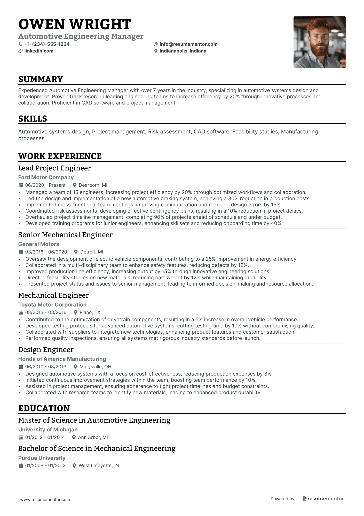 Automotive Engineering Manager