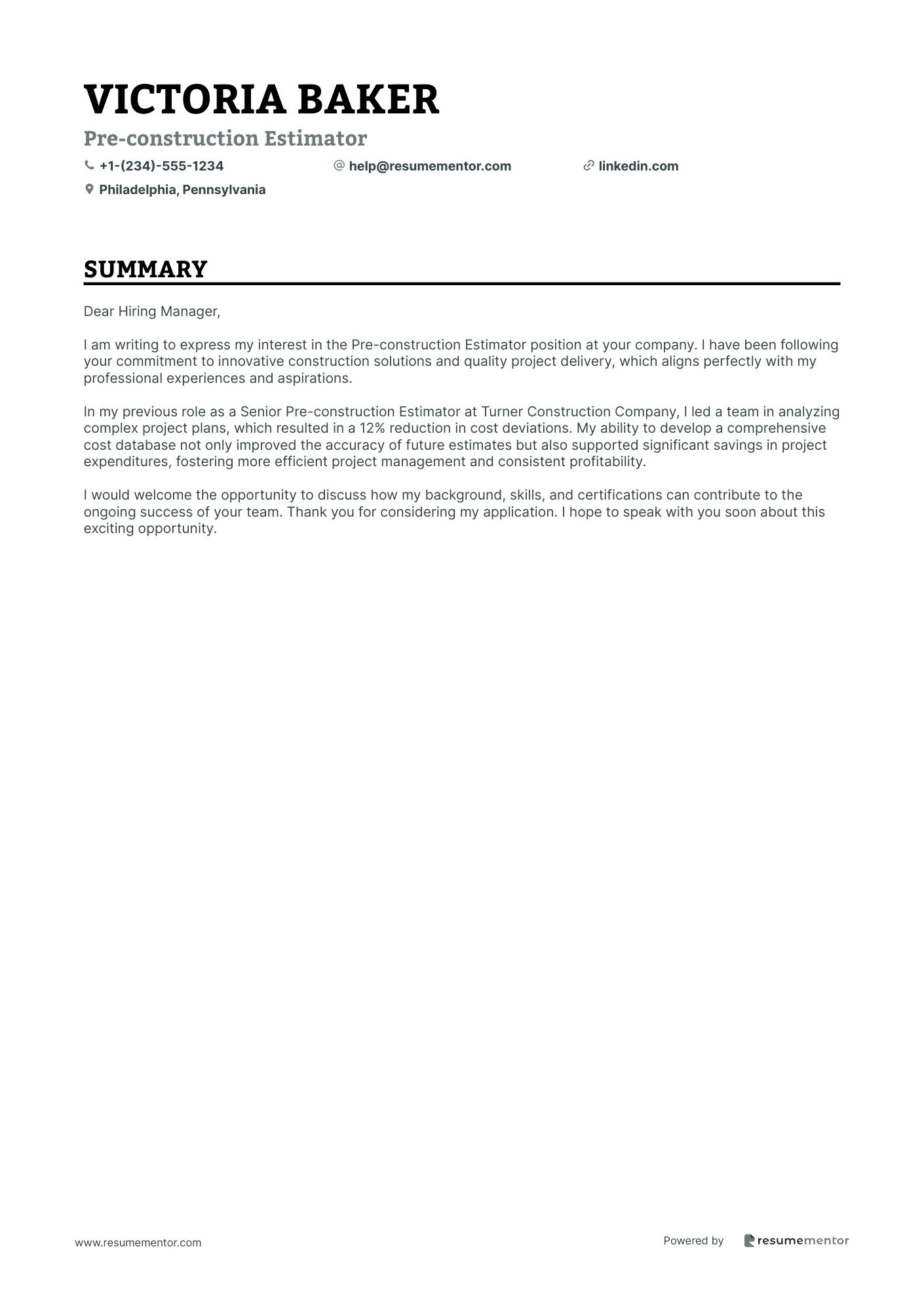 Pre construction Estimator