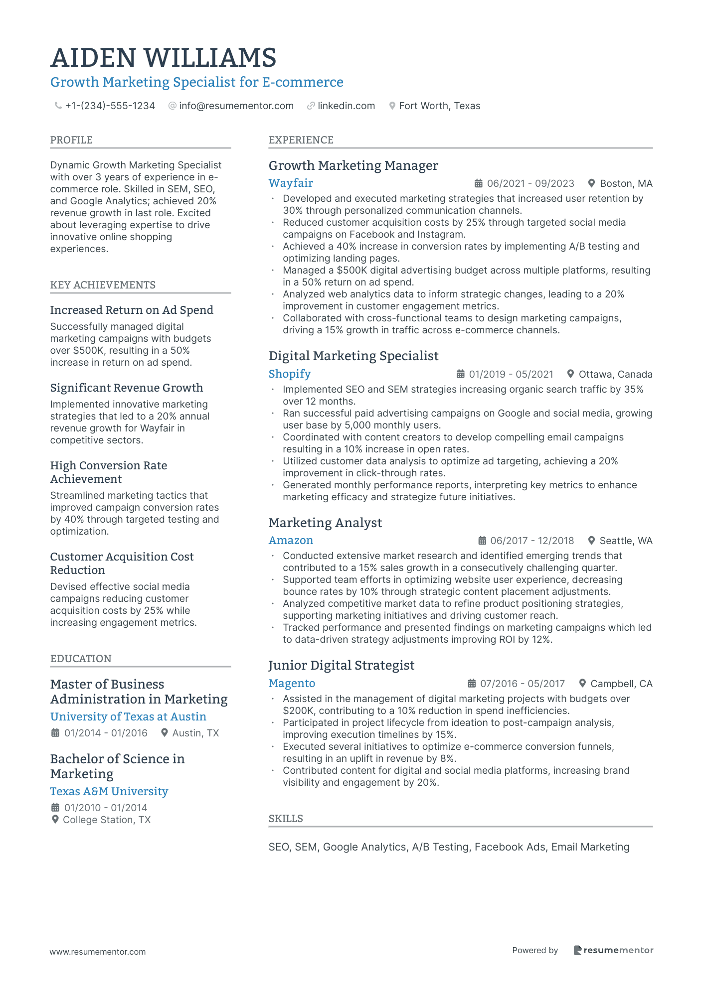 Growth Marketing Specialist for E commerce