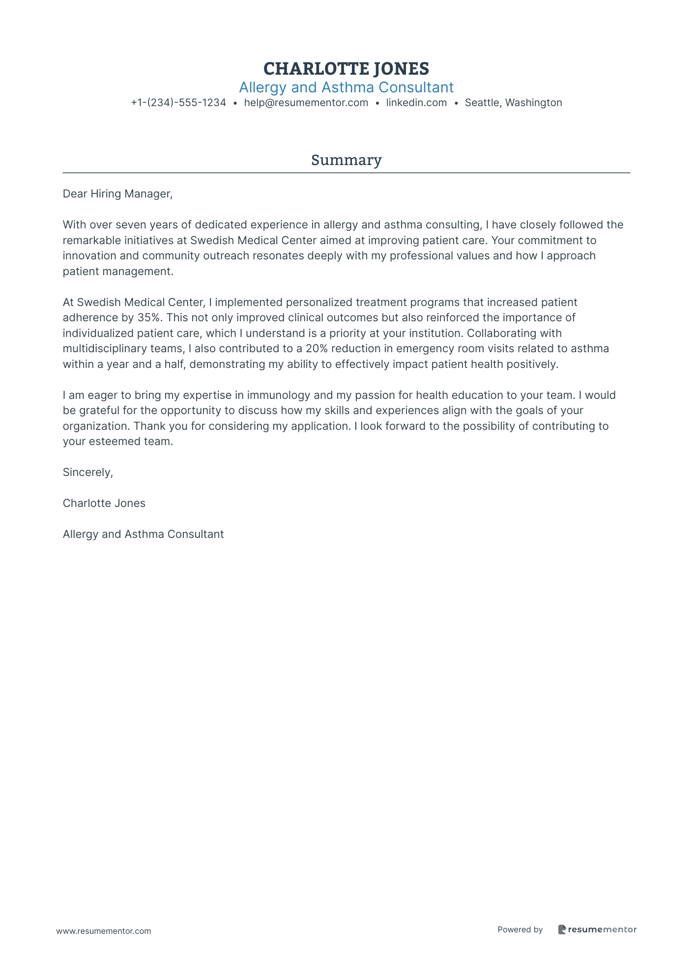 Allergy and Asthma Consultant