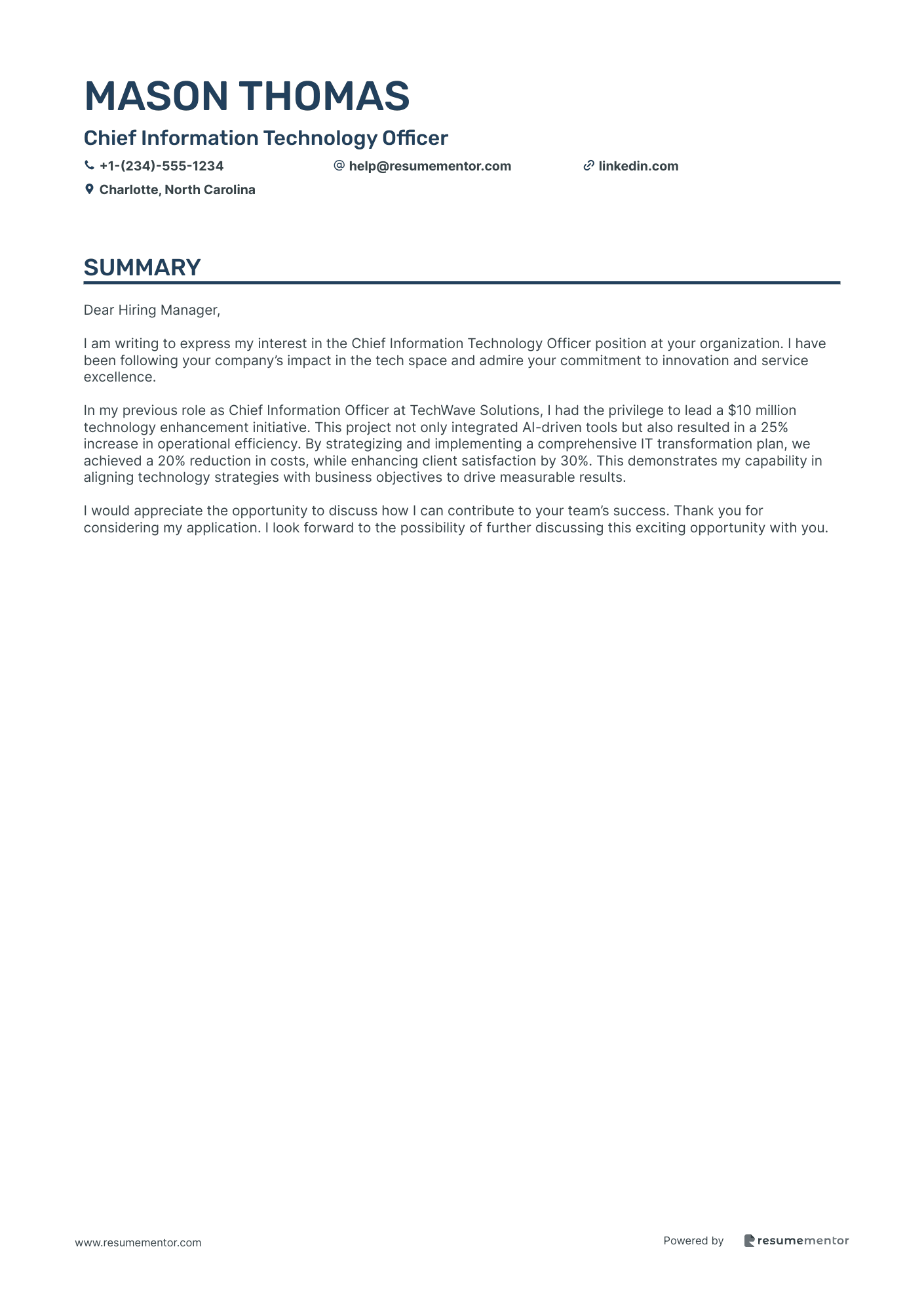 Chief Information Technology Officer