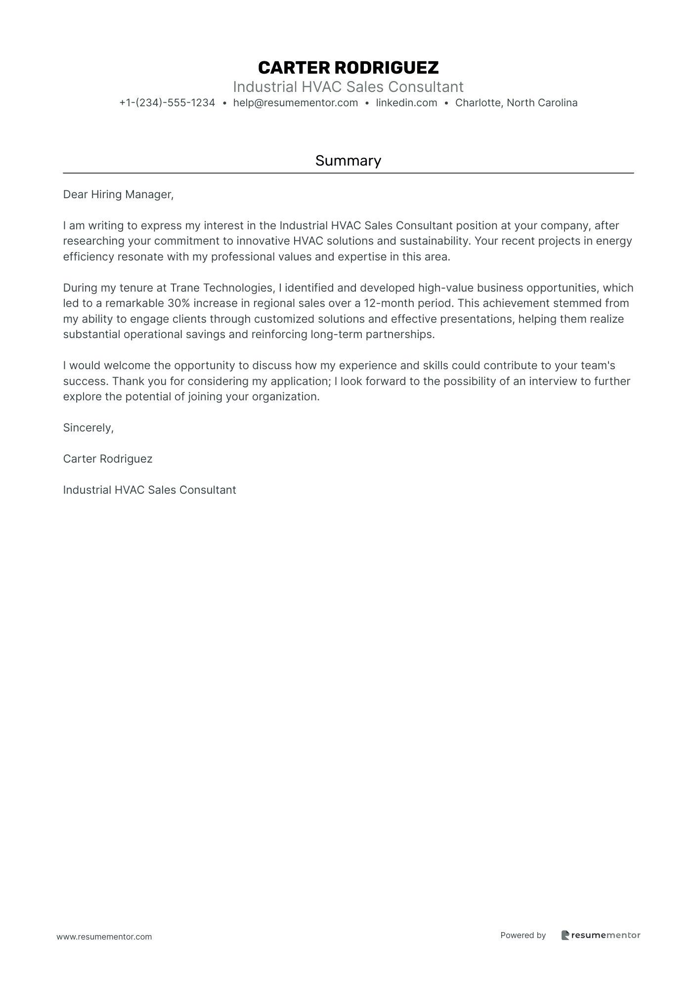 Industrial HVAC Sales Consultant