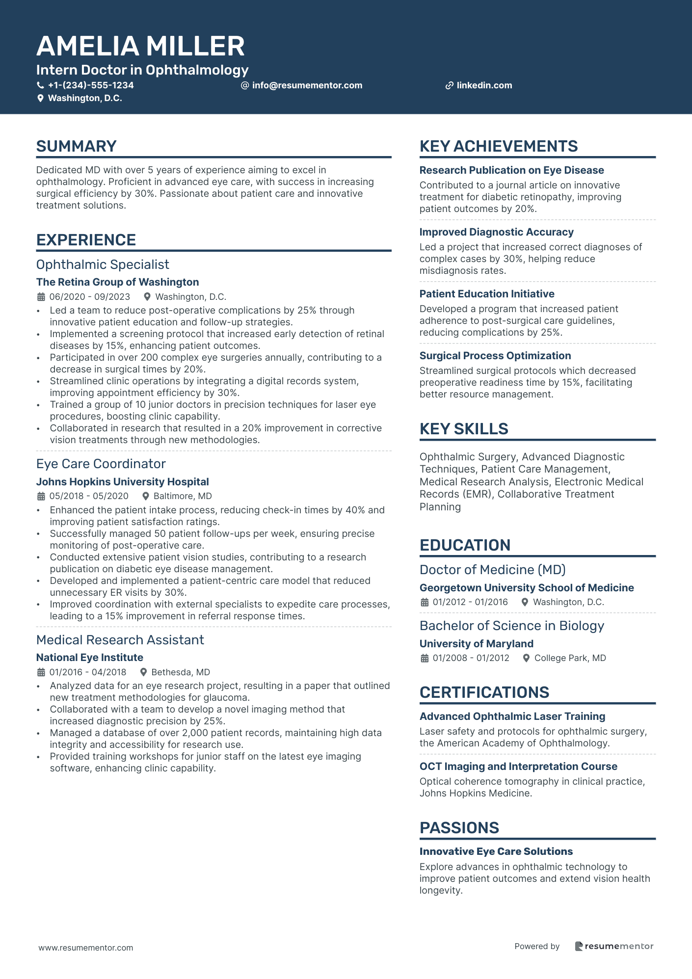 Intern Doctor in Ophthalmology