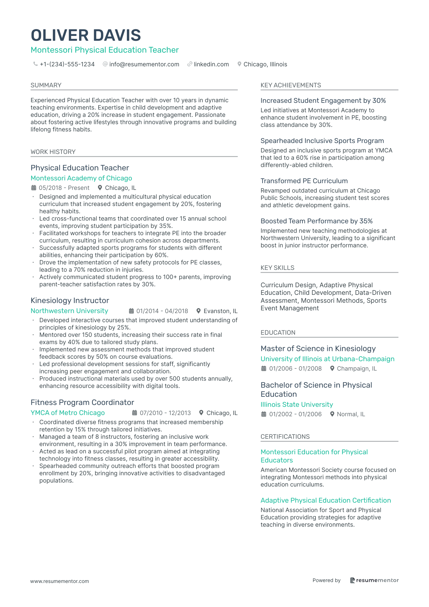 Montessori Physical Education Teacher