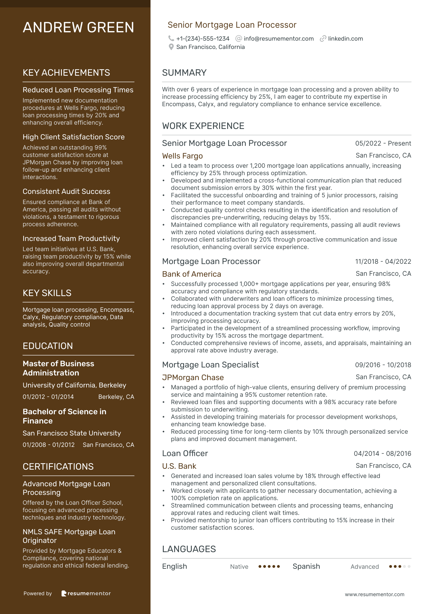 Senior Mortgage Loan Processor
