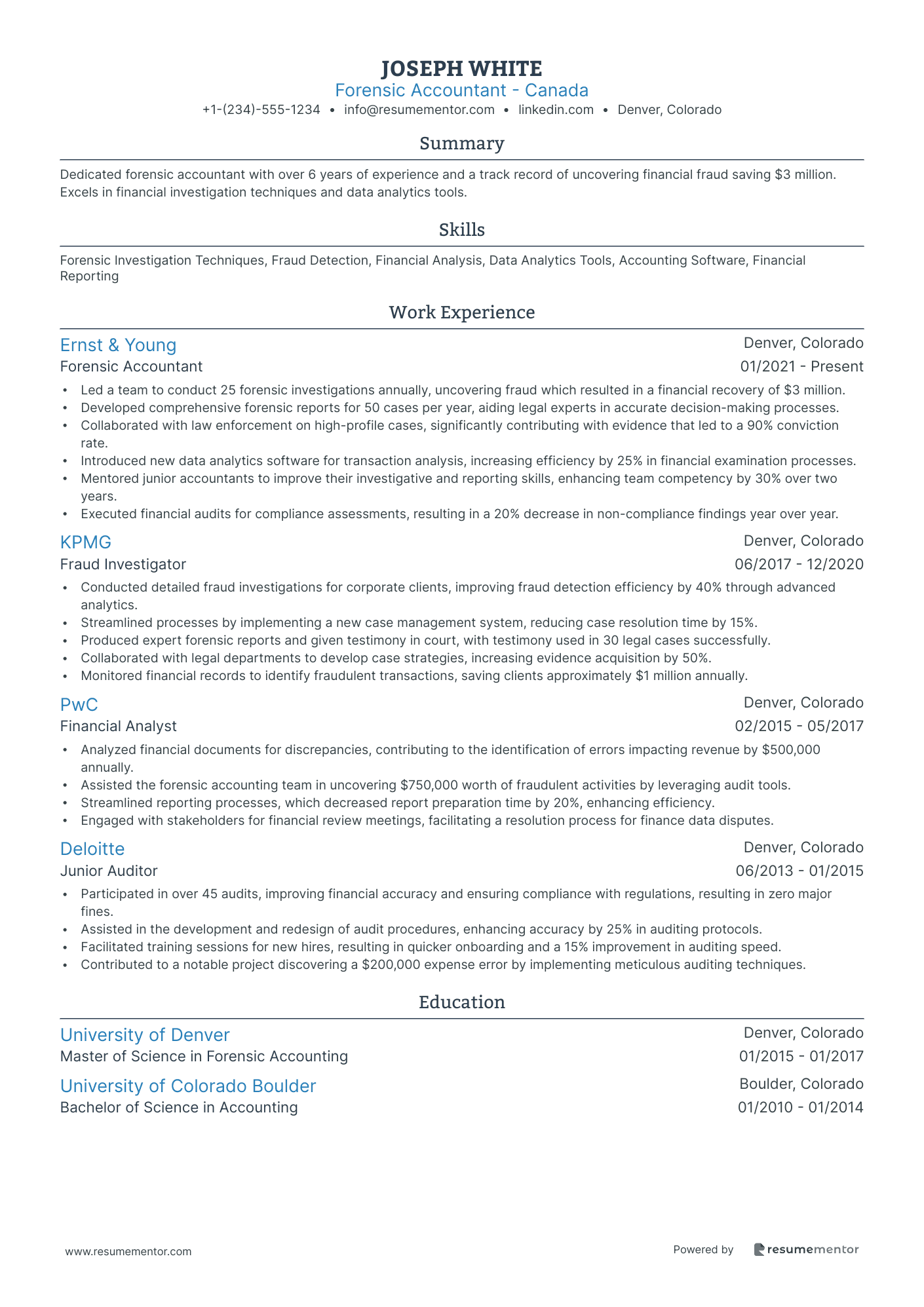 Forensic Accountant   Canada