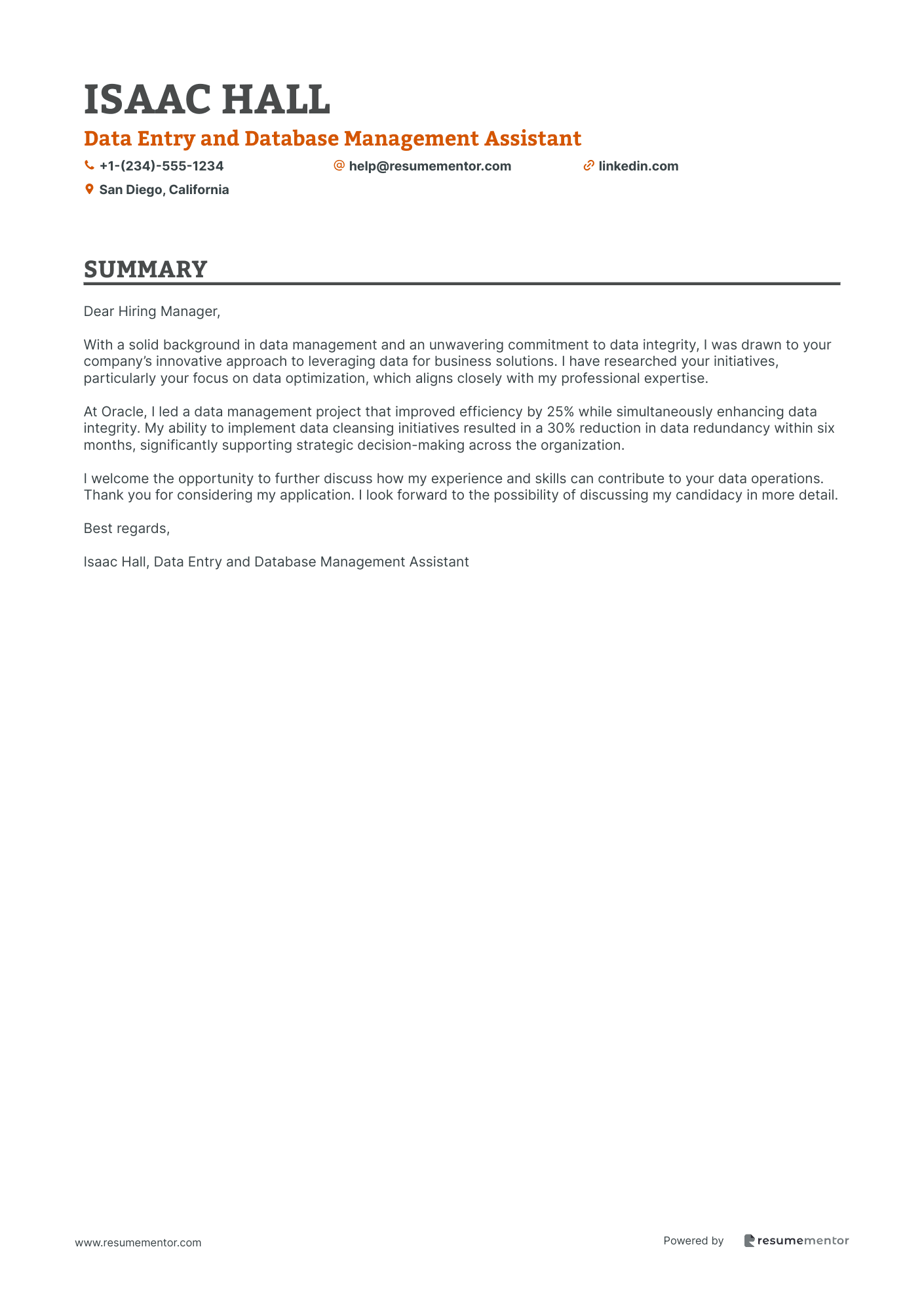 Data Entry and Database Management Assistant