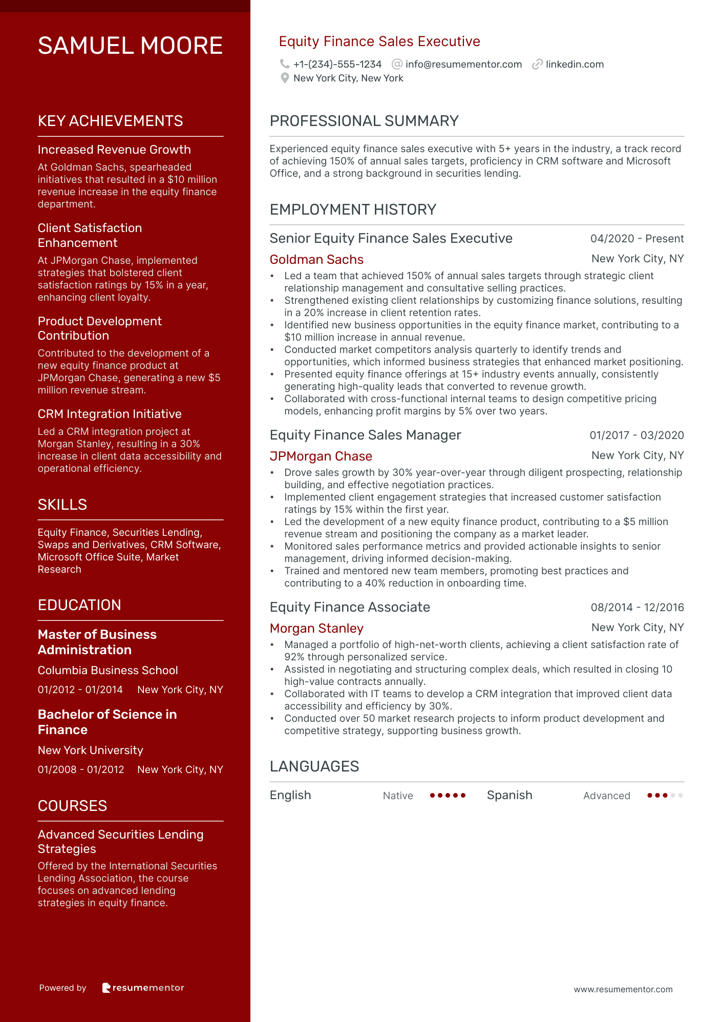 Equity Finance Sales Executive