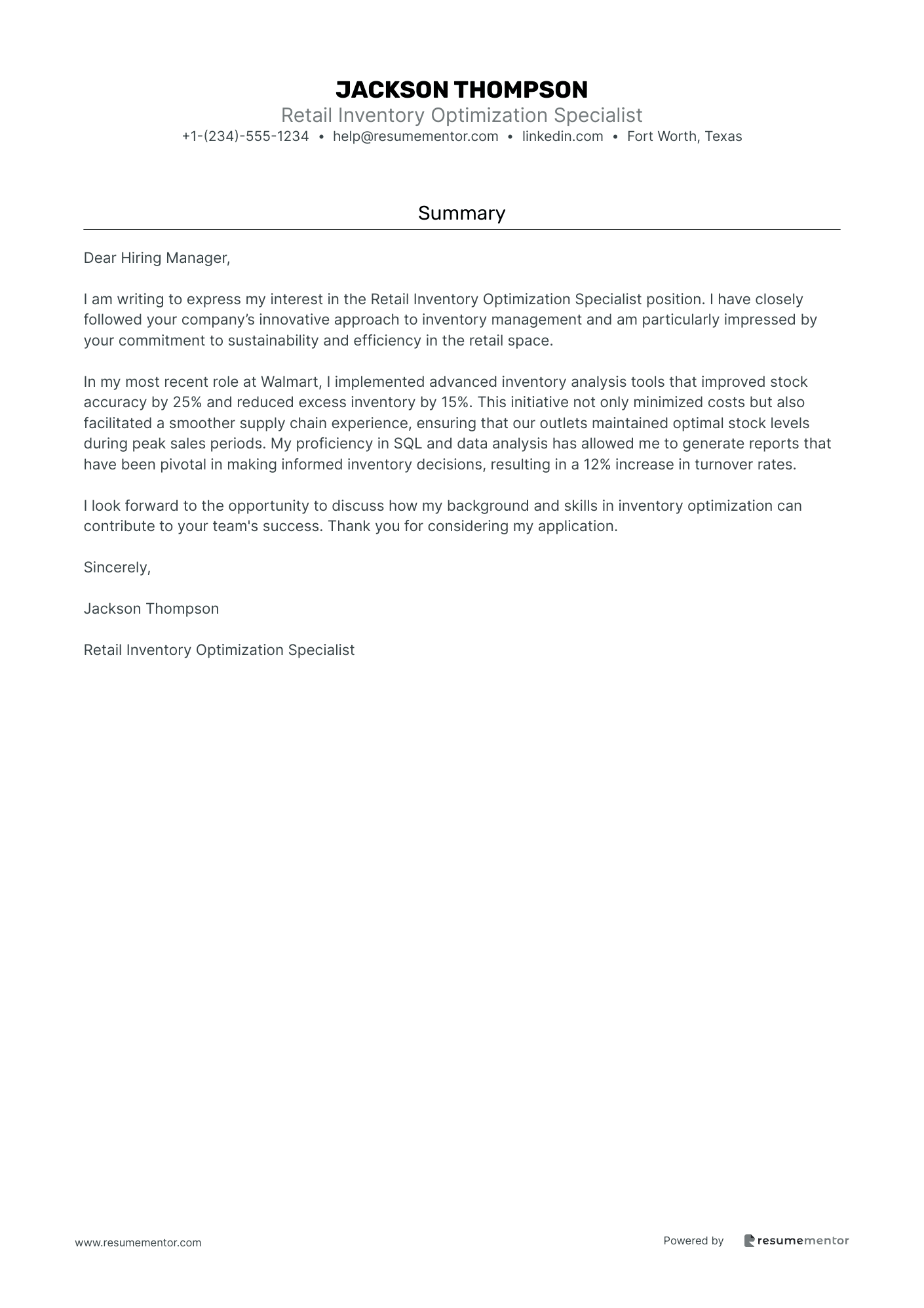 Retail Inventory Optimization Specialist