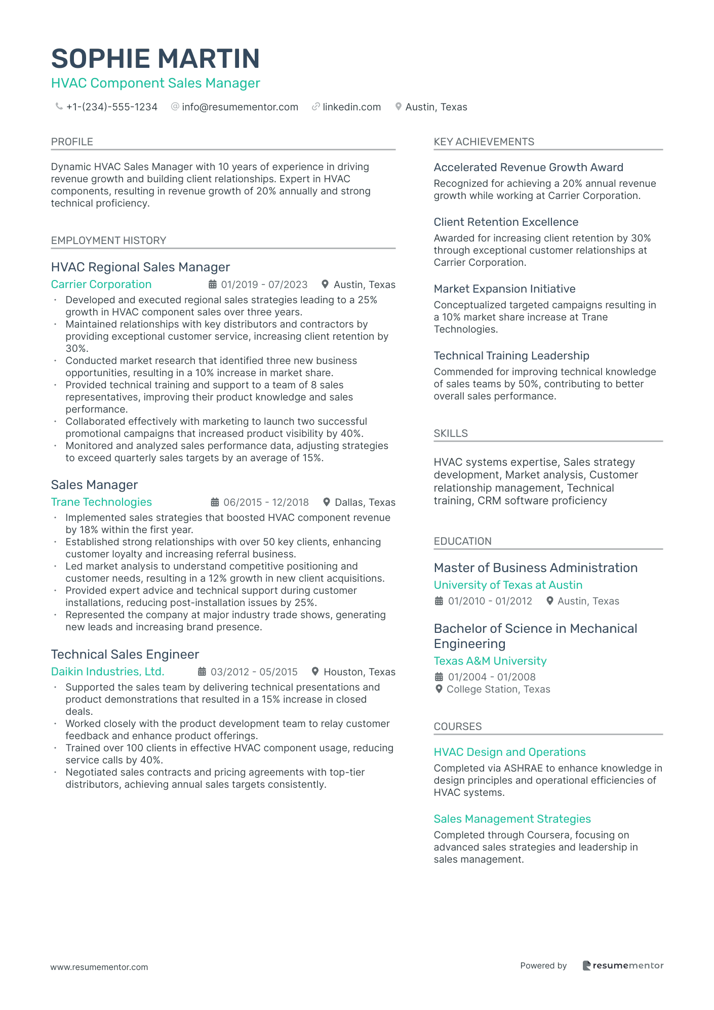 HVAC Component Sales Manager