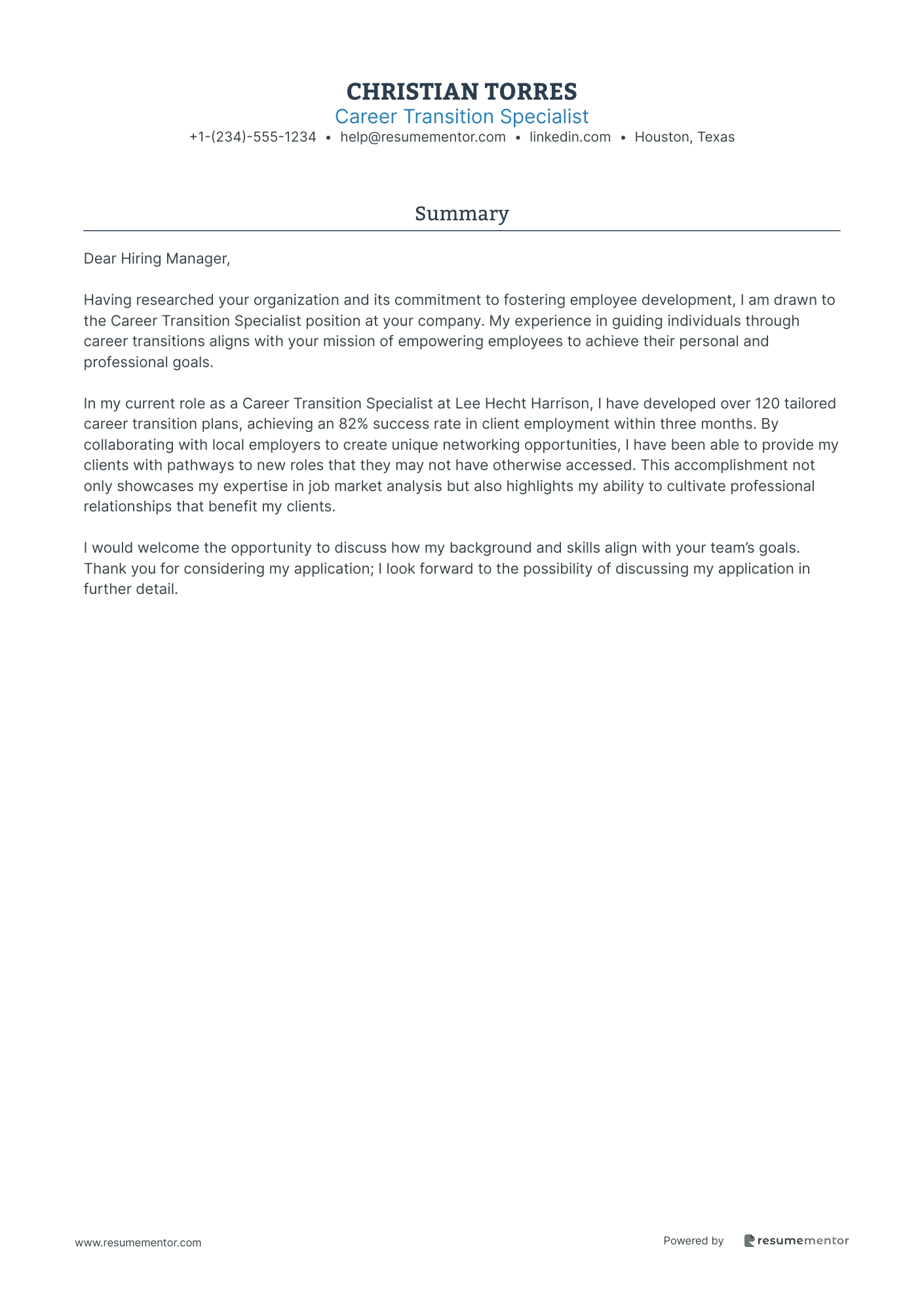 Career Transition Specialist