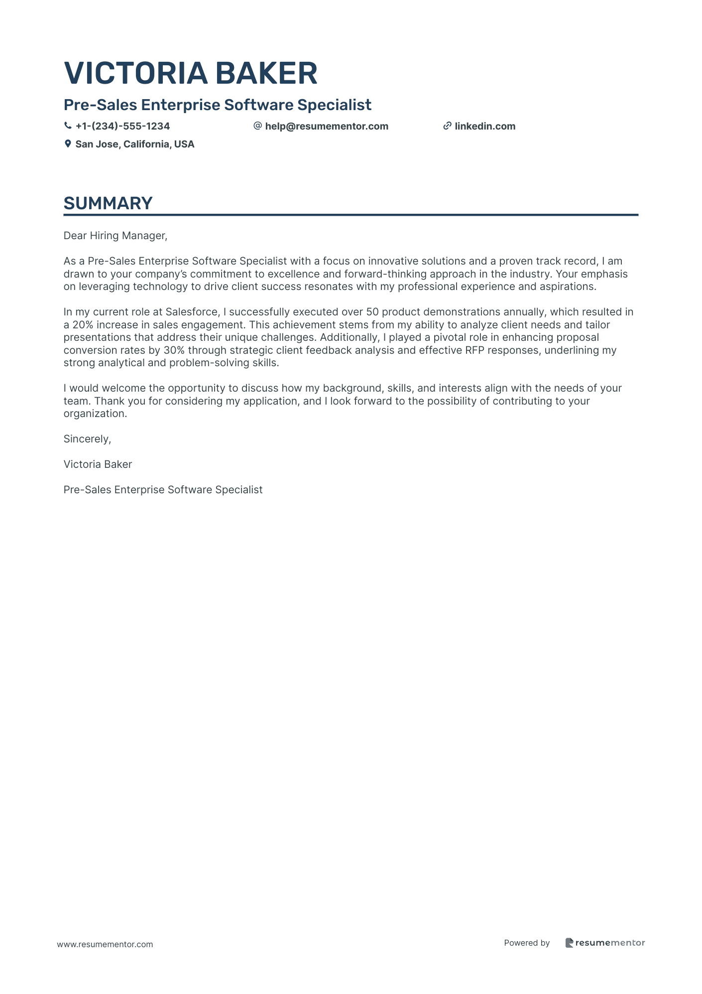 Pre Sales Enterprise Software Specialist
