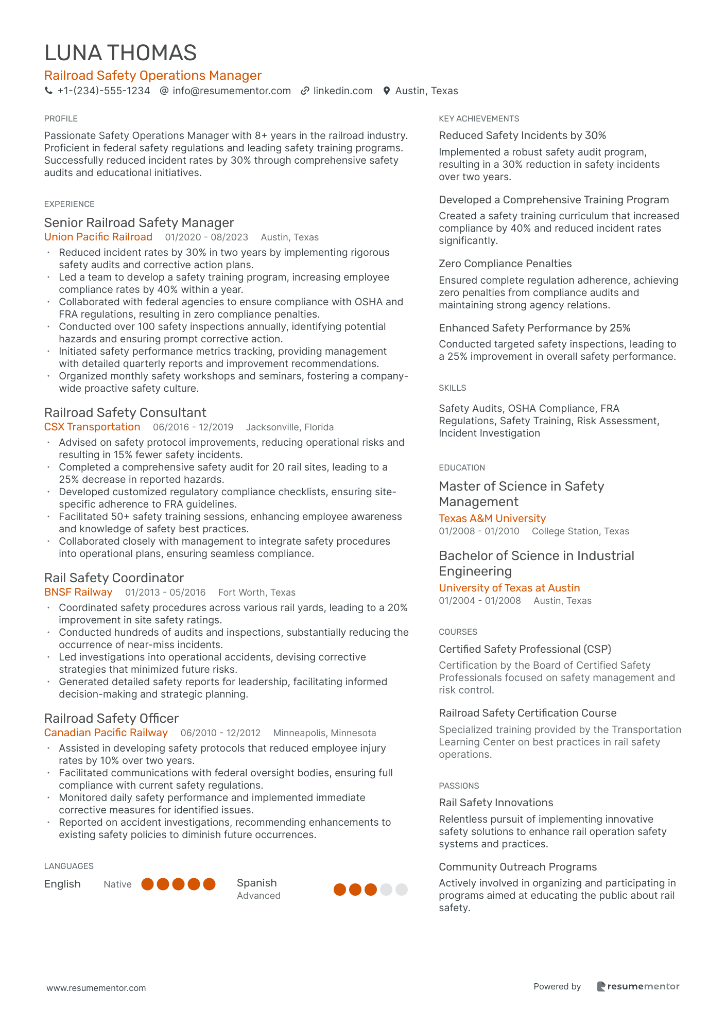 Railroad Safety Operations Manager