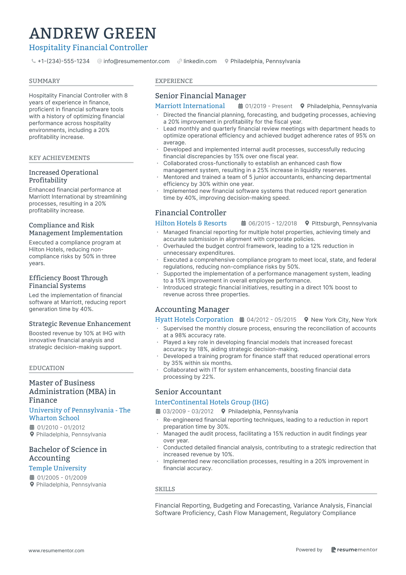 Hospitality Financial Controller