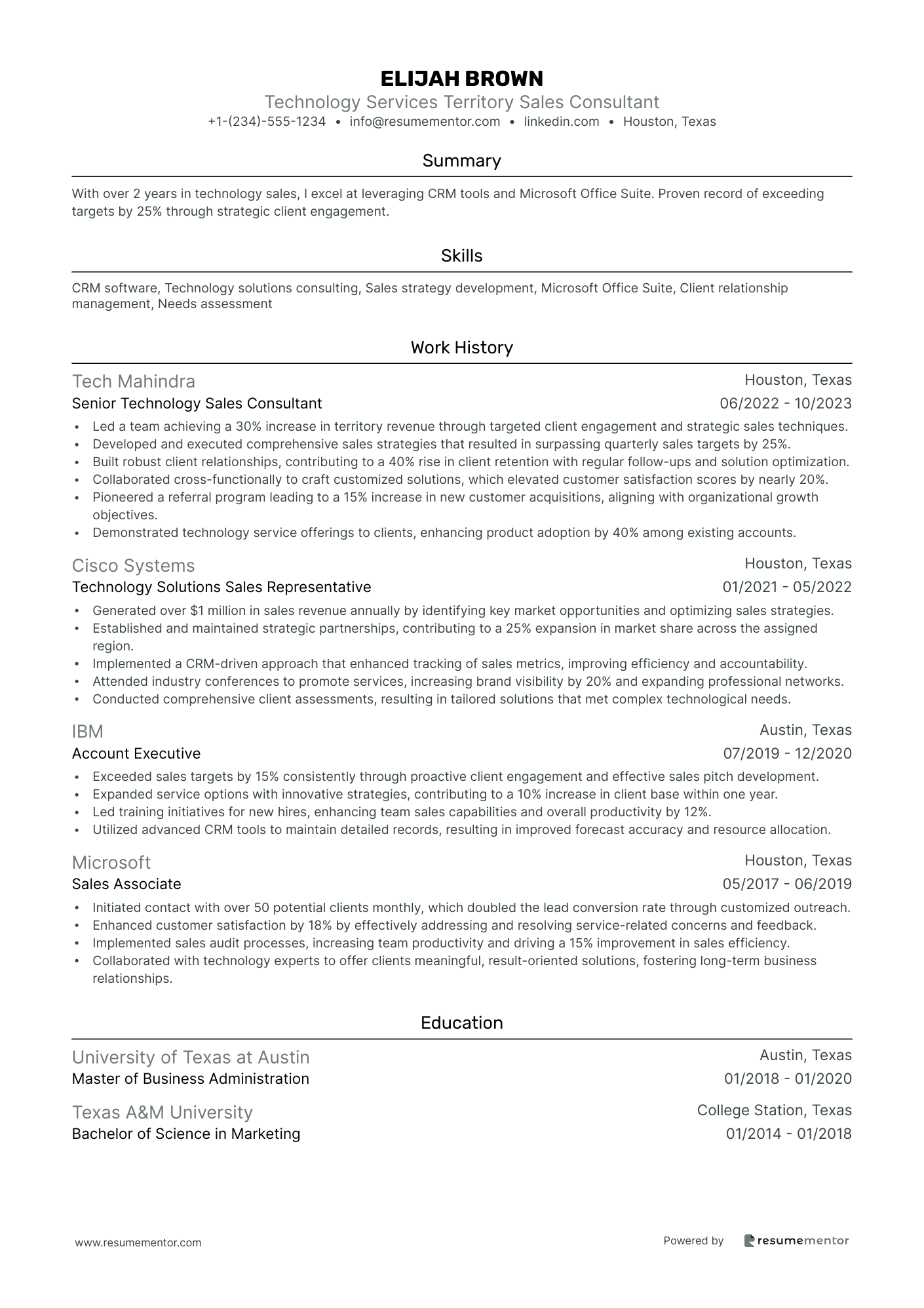 Technology Services Territory Sales Consultant