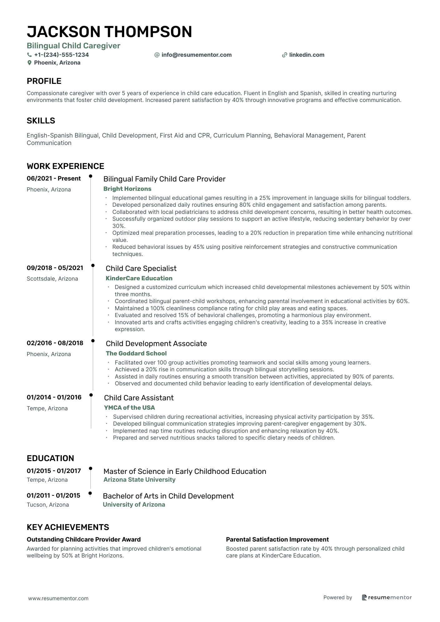 Bilingual Child Caregiver