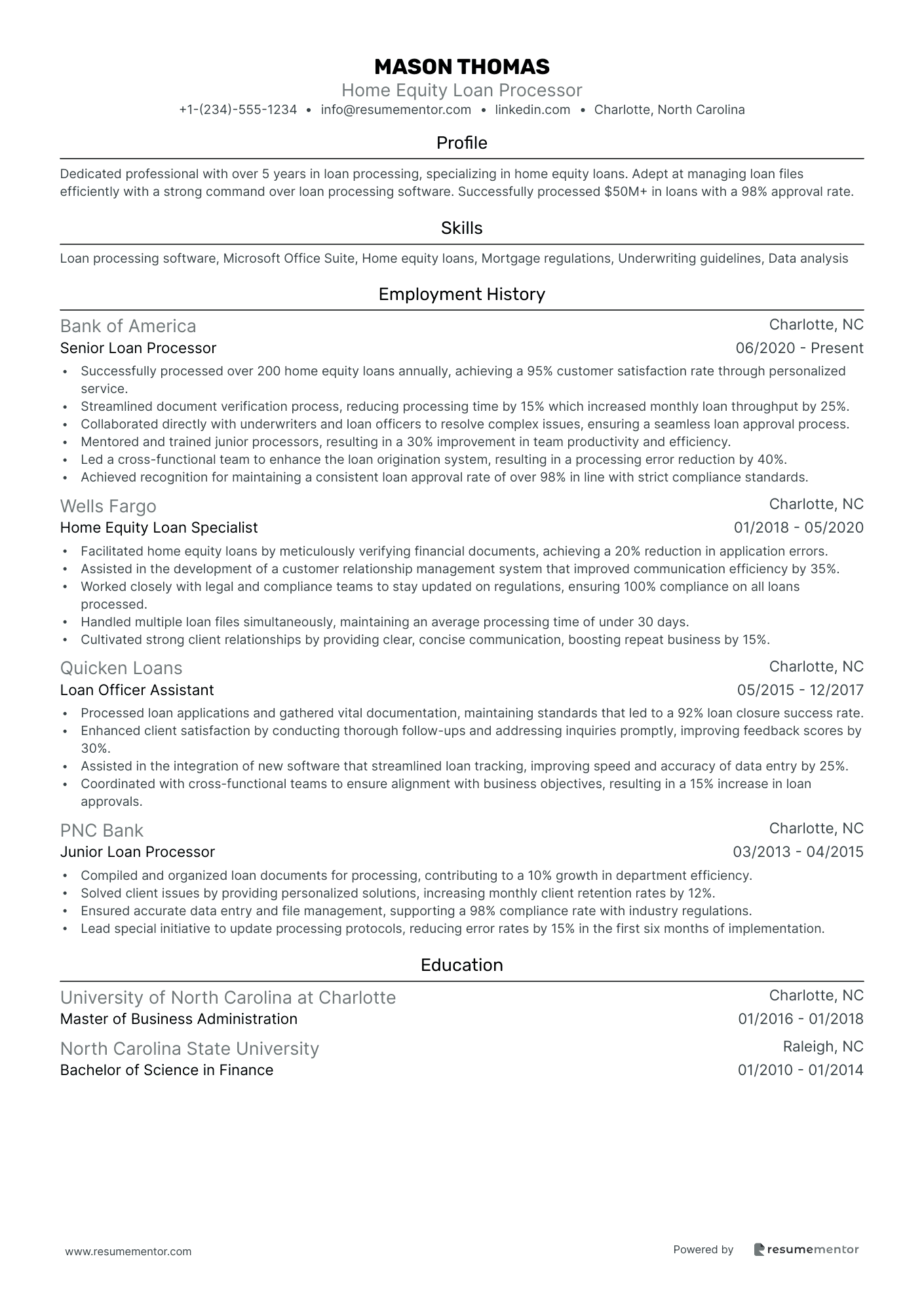 Home Equity Loan Processor