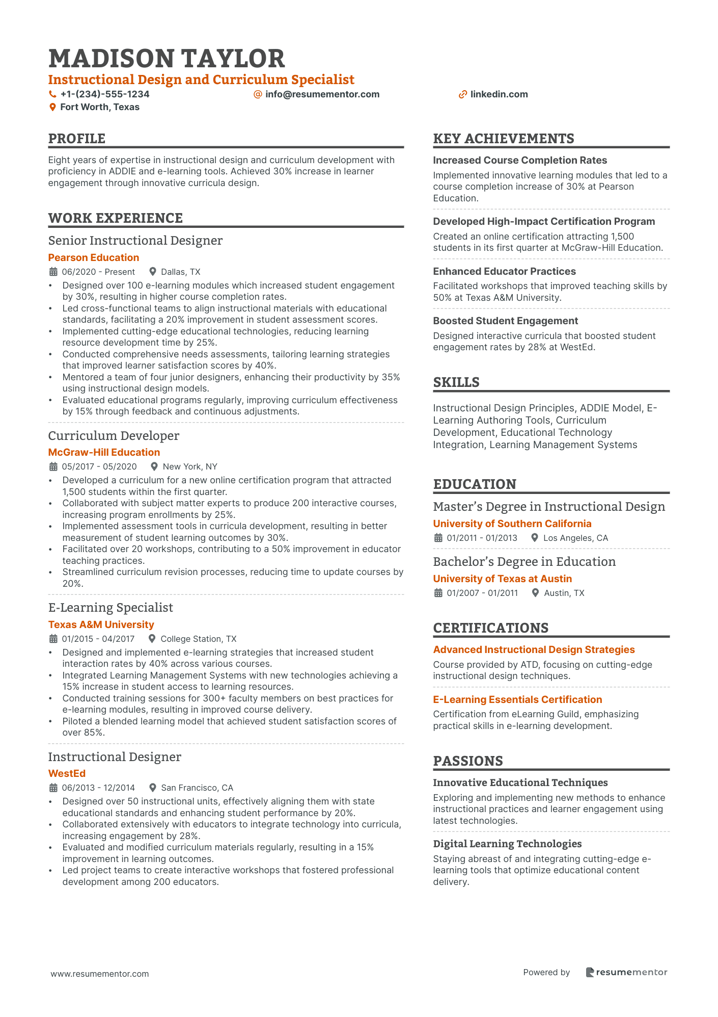 Instructional Design and Curriculum Specialist