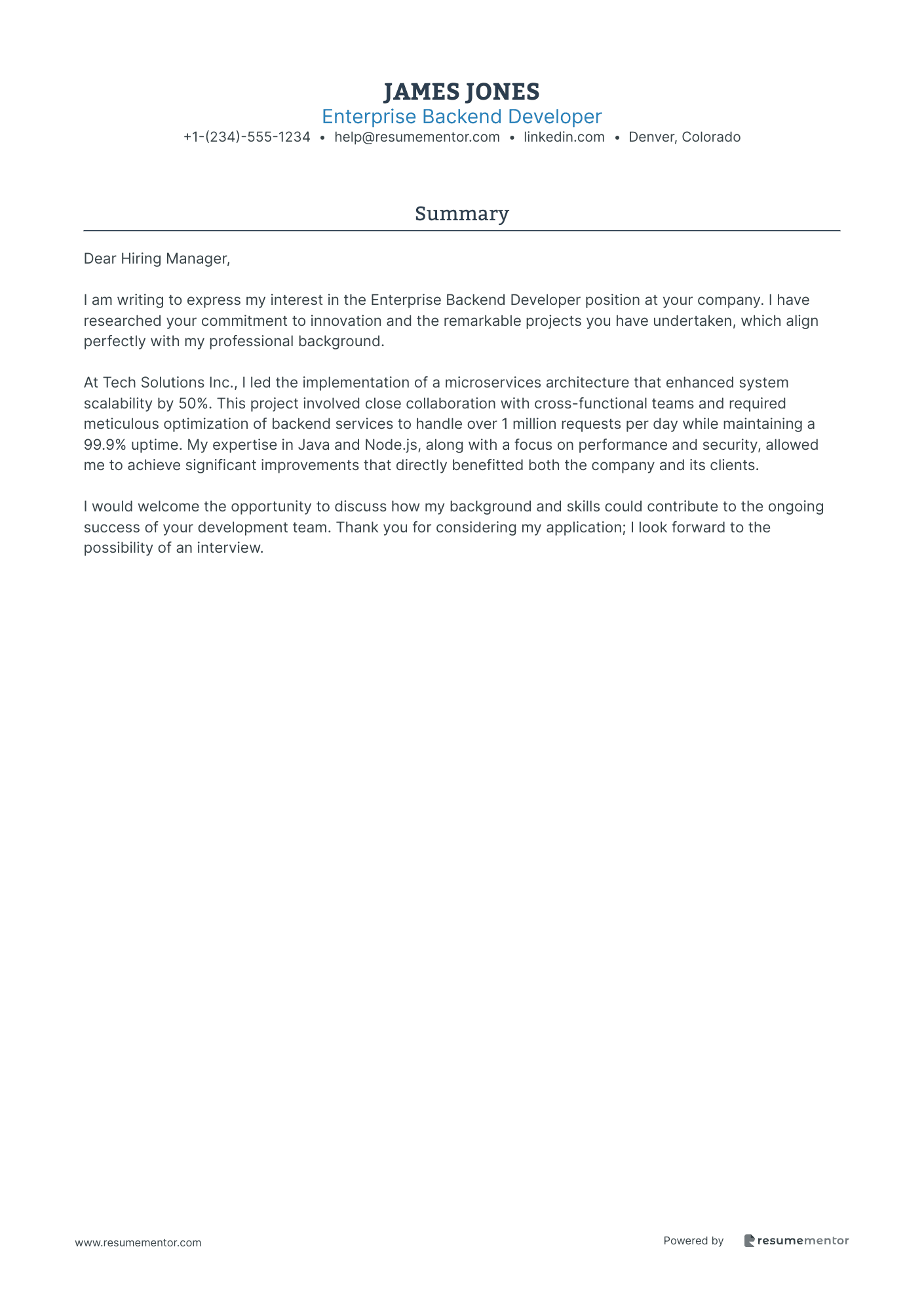 Enterprise Backend Developer