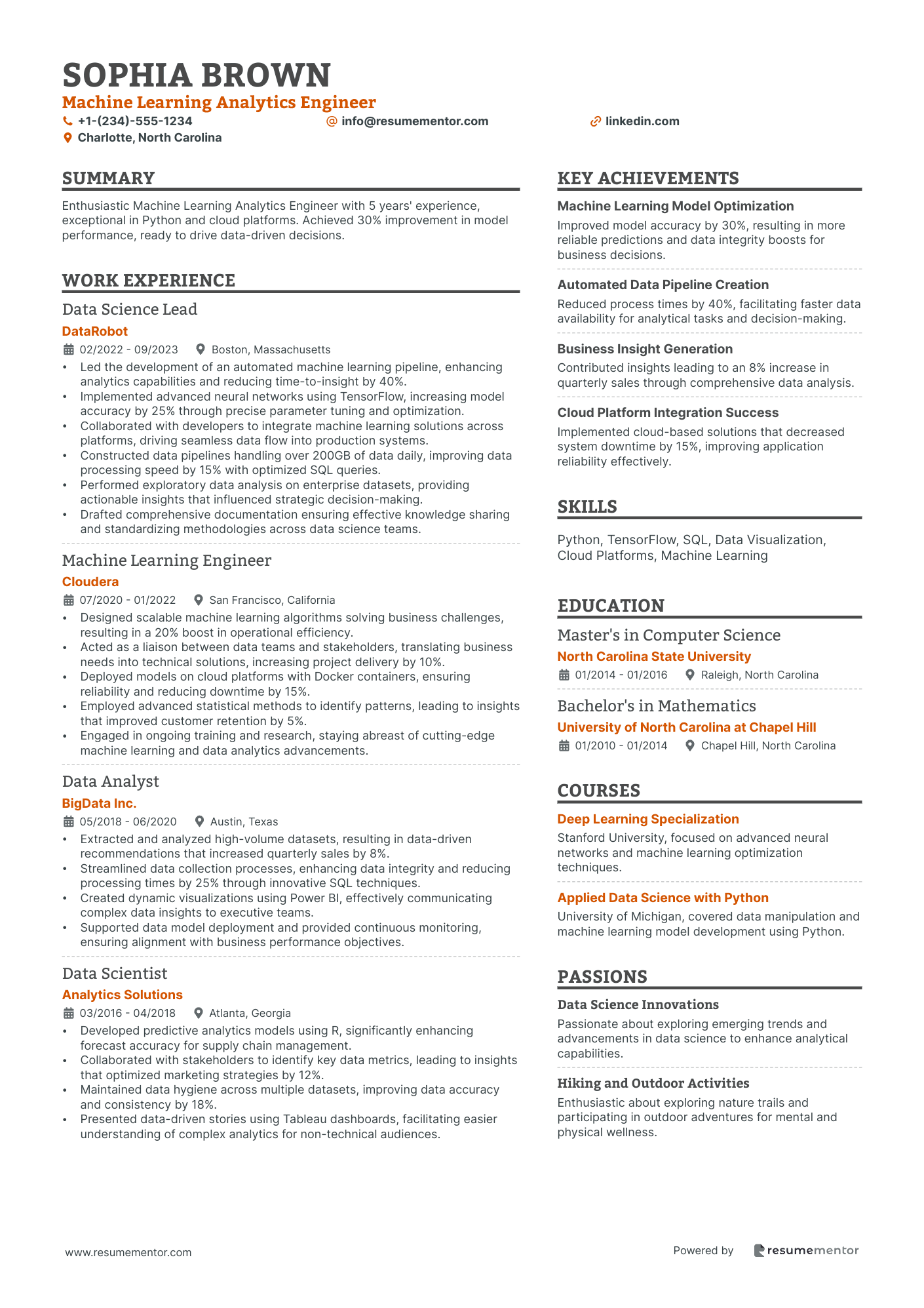 Machine Learning Analytics Engineer