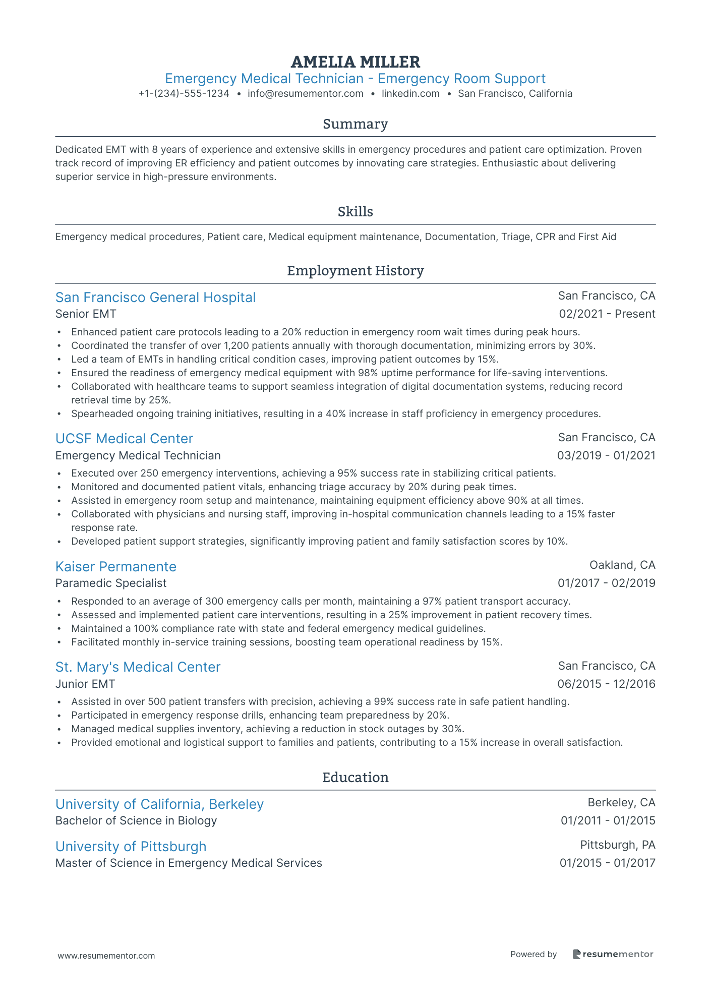Emergency Medical Technician   Emergency Room Support